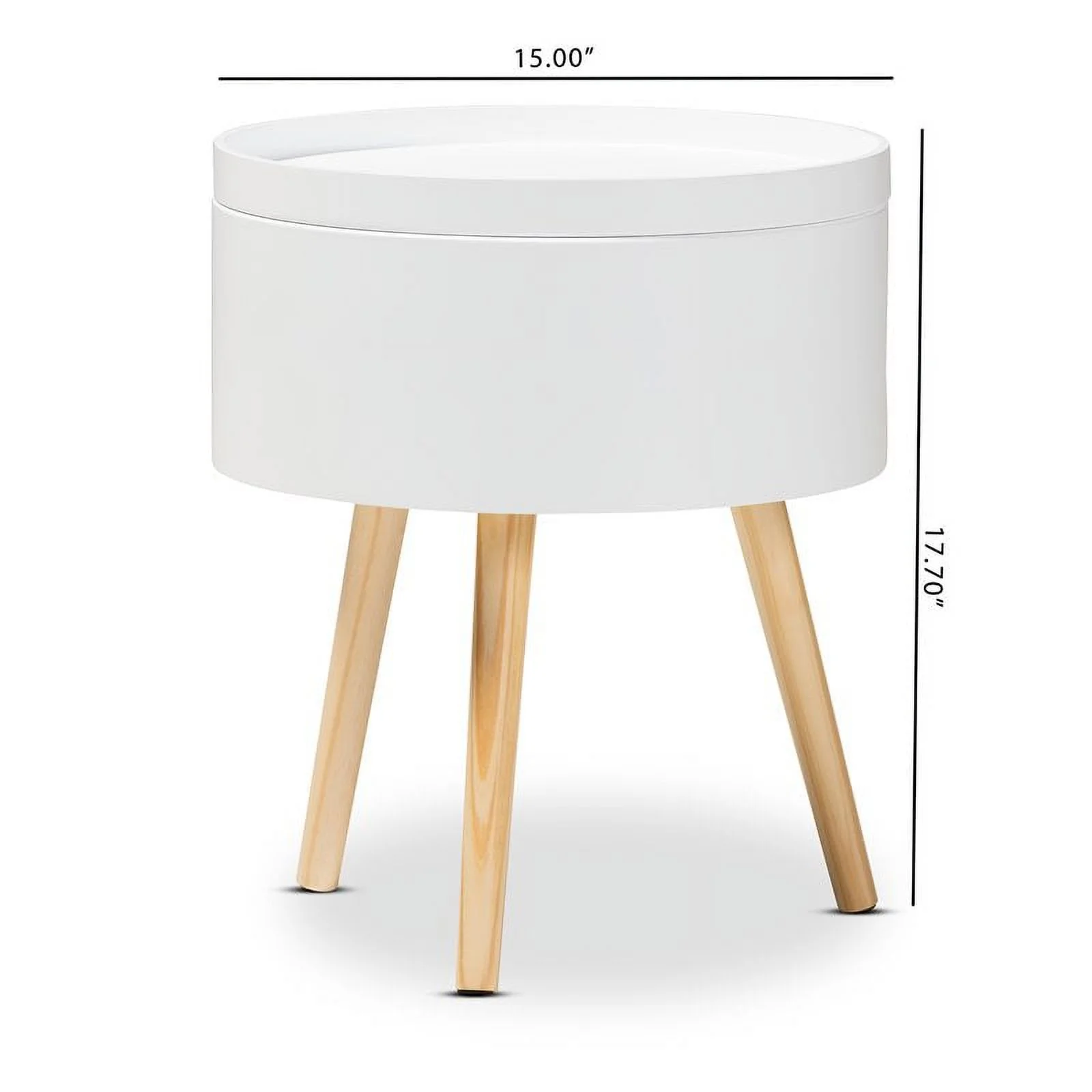 Bowery Hill Modern Wood End Table with Removable Top in White