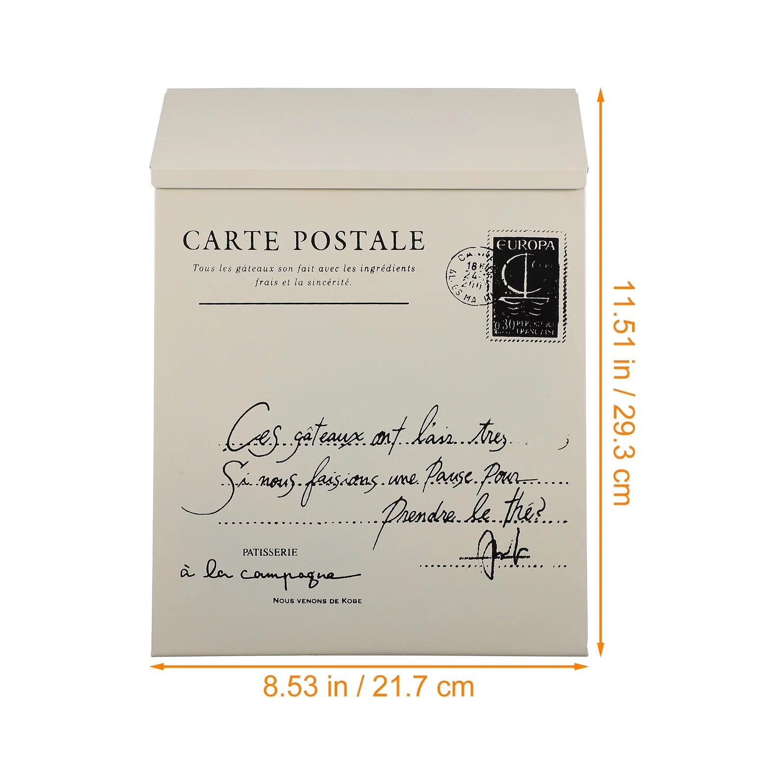 Qumonin Tin White Mailbox Vintage Post Box Wall Mount Farmhouse Decoration