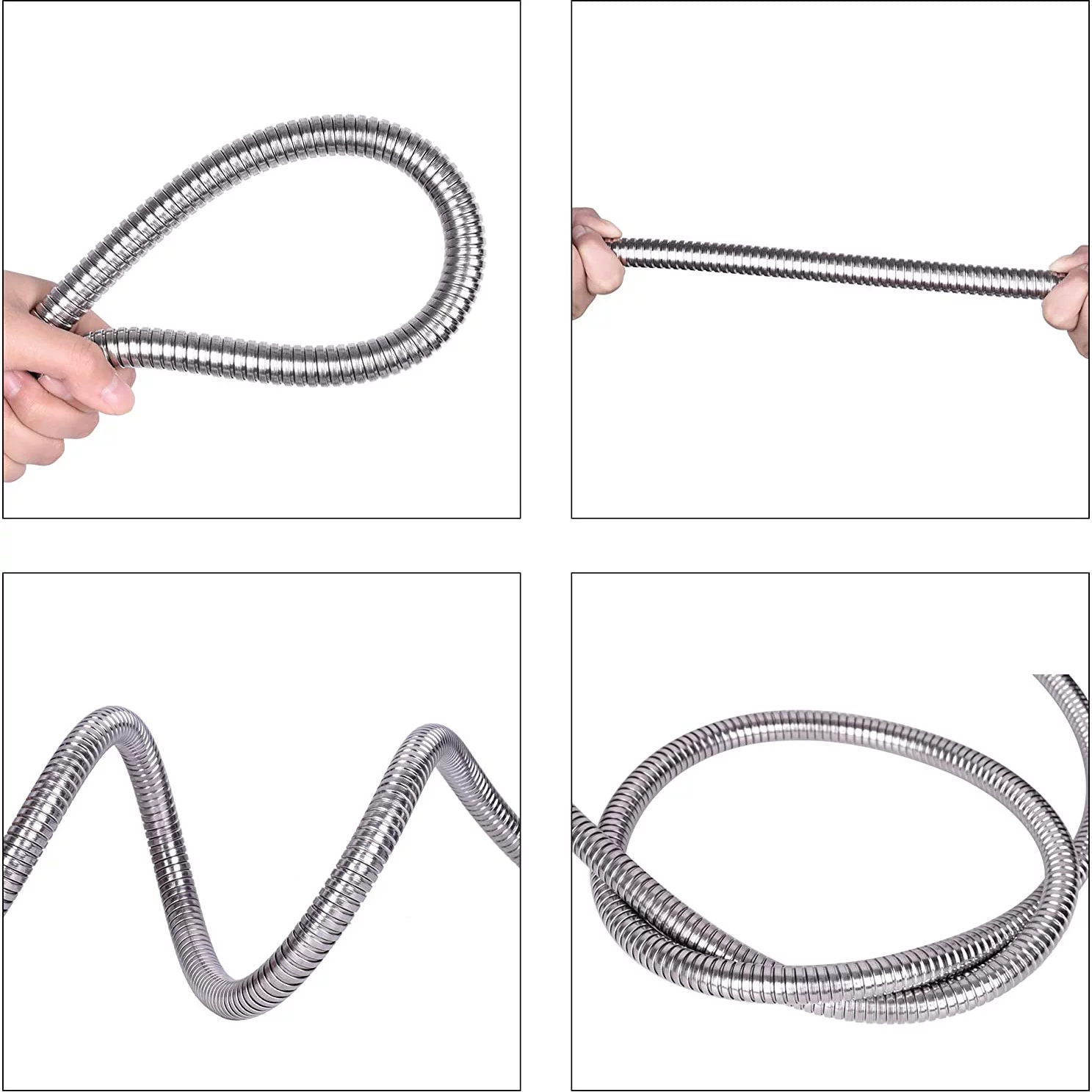 Specilite Heavy Duty 50 Foot Stainless Steel 10 Spray Pattern Nozzle Garden Hose