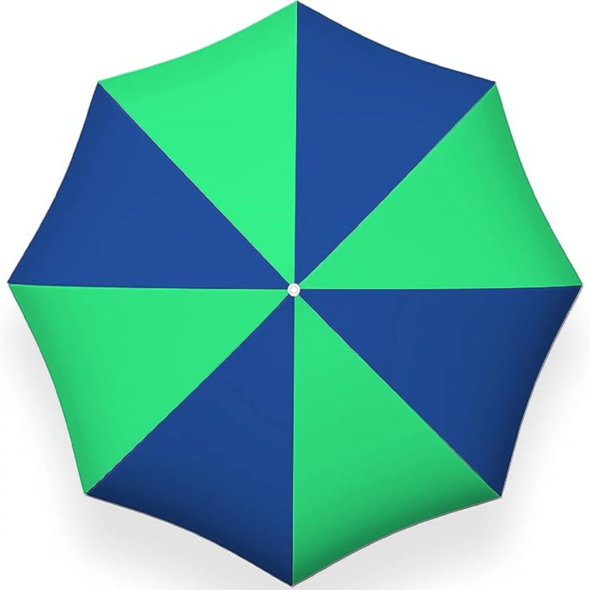 PMU Beach Umbrella 6 feet Opens to 72 inches Multicolor Beach Parasol with Carrying Sleeve for Beach, Patio and Outdoor Sun Protection Polyester Lime Green and Royal Blue Pkg/1