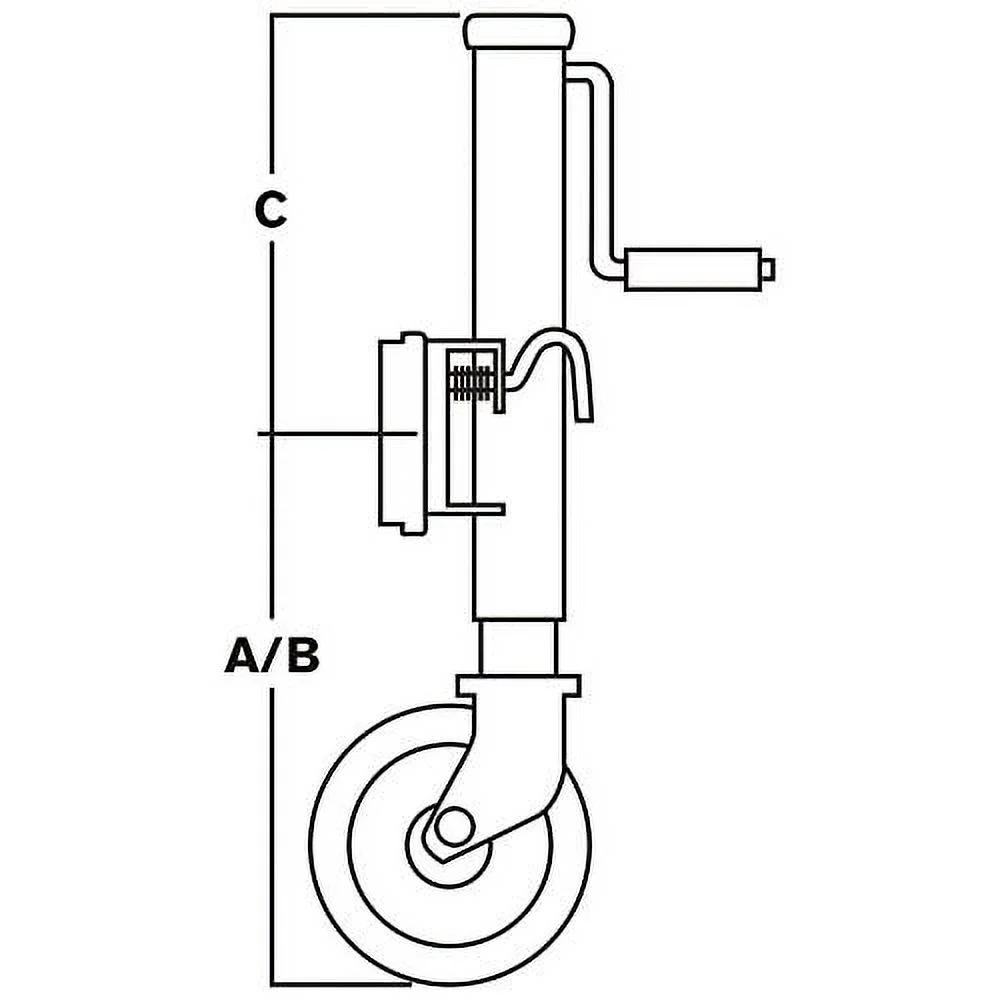 Ironton Bolt-On Side-Wind Marine Swivel Jack - 1000-Lb. Capacity, Zinc Finish