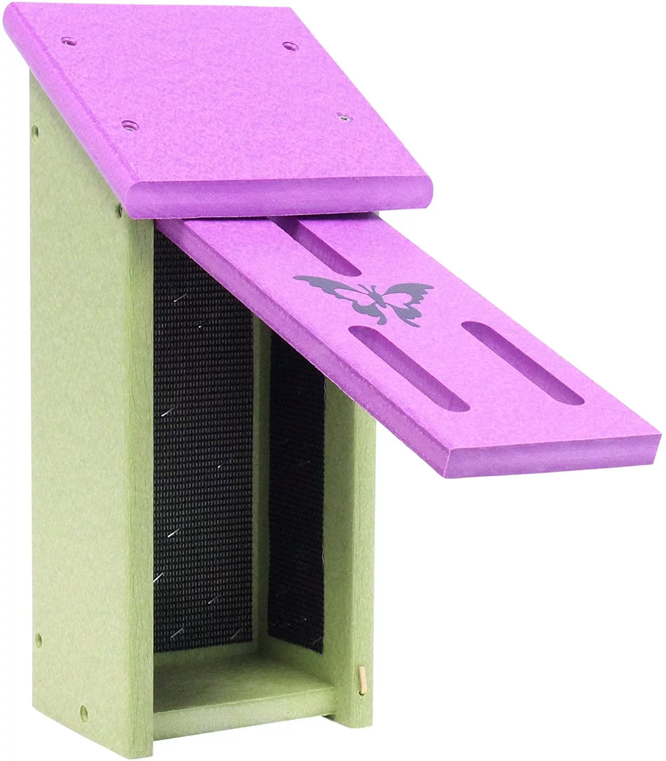 Amish-Made Butterfly House, Eco-Friendly Poly Lumber Purple/Lime Green
