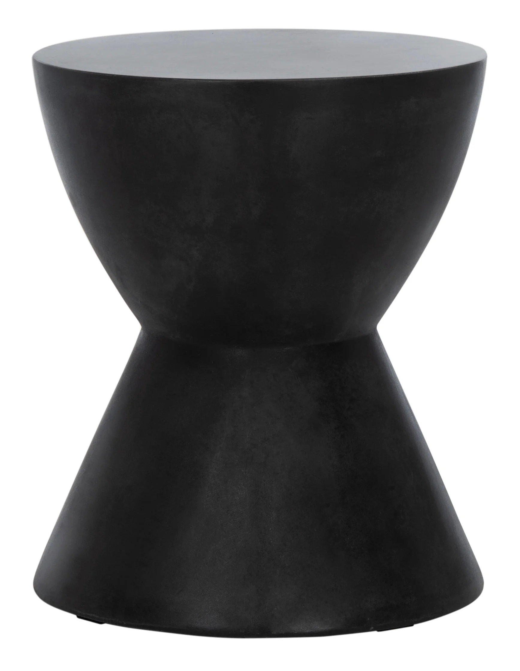 SAFAVIEH Athena Outdoor Modern Concrete Round Accent Table, Black