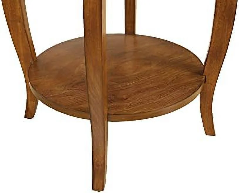 xrboomlife Traditional Round End Table with Drawer and Bottom   18" Dia x 24" H