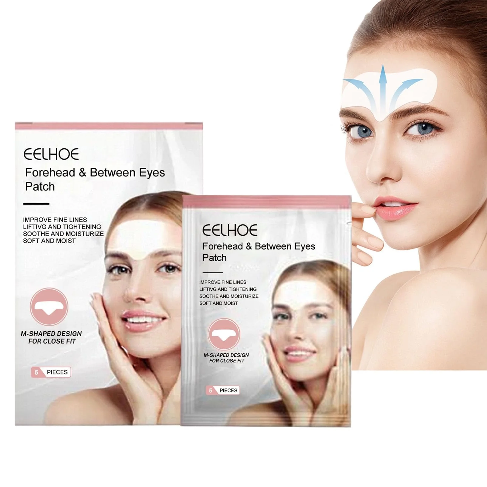 Anti Wrinkle Forehead Pad, Anti Wrinkle Patches, Frownies Facial Patches, Forehead Wrinkle Skin Moisturising 5Pieces/Box