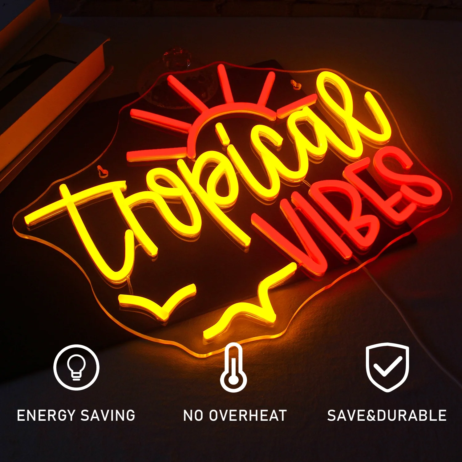 Wanxing Tropical Style LED Neon Sign USB Power Supply for Wall Decor Bar Glow Sign Bedroom Home Beer Bar Club Man Cave Wedding Birthday Party Decoration Gift