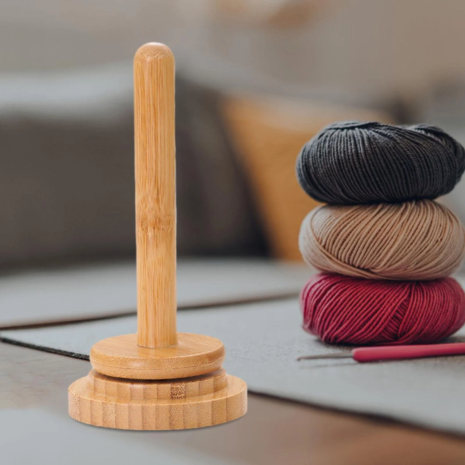 BLESIYA Crocheting Yarn Ball Holder Handcrafted Wooden Crochet Yarn Threading Holder