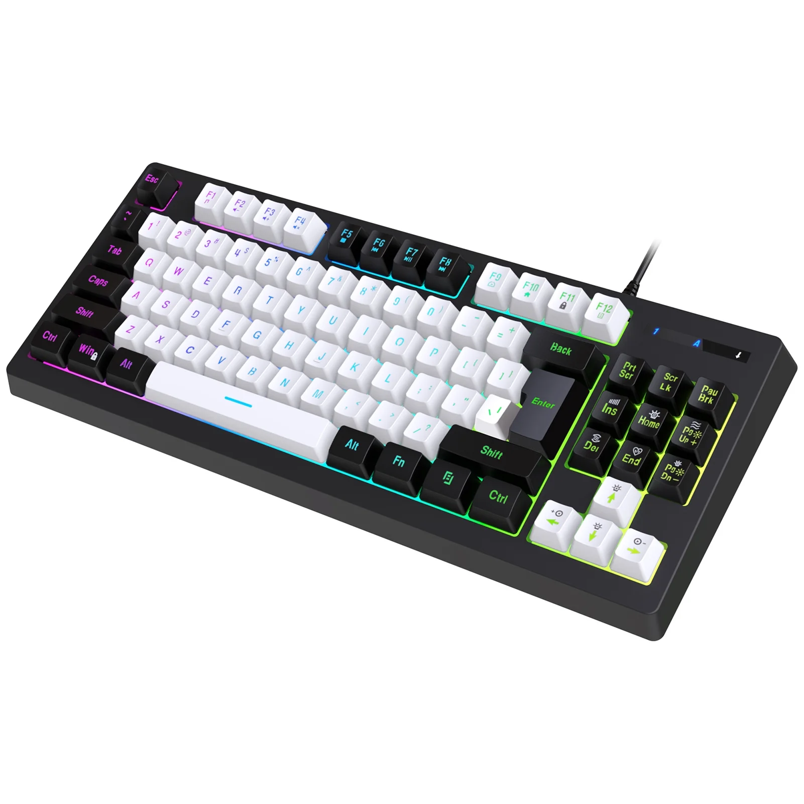 Keyboard,Wired K87 Adjustable But Super Feel Conflict-free Membrane A877 Wired Membrane But Super Membrane Pad Wired With 25-key Laptop Pc And Adjustable 25- Conflict-free Qisuo Buzhi