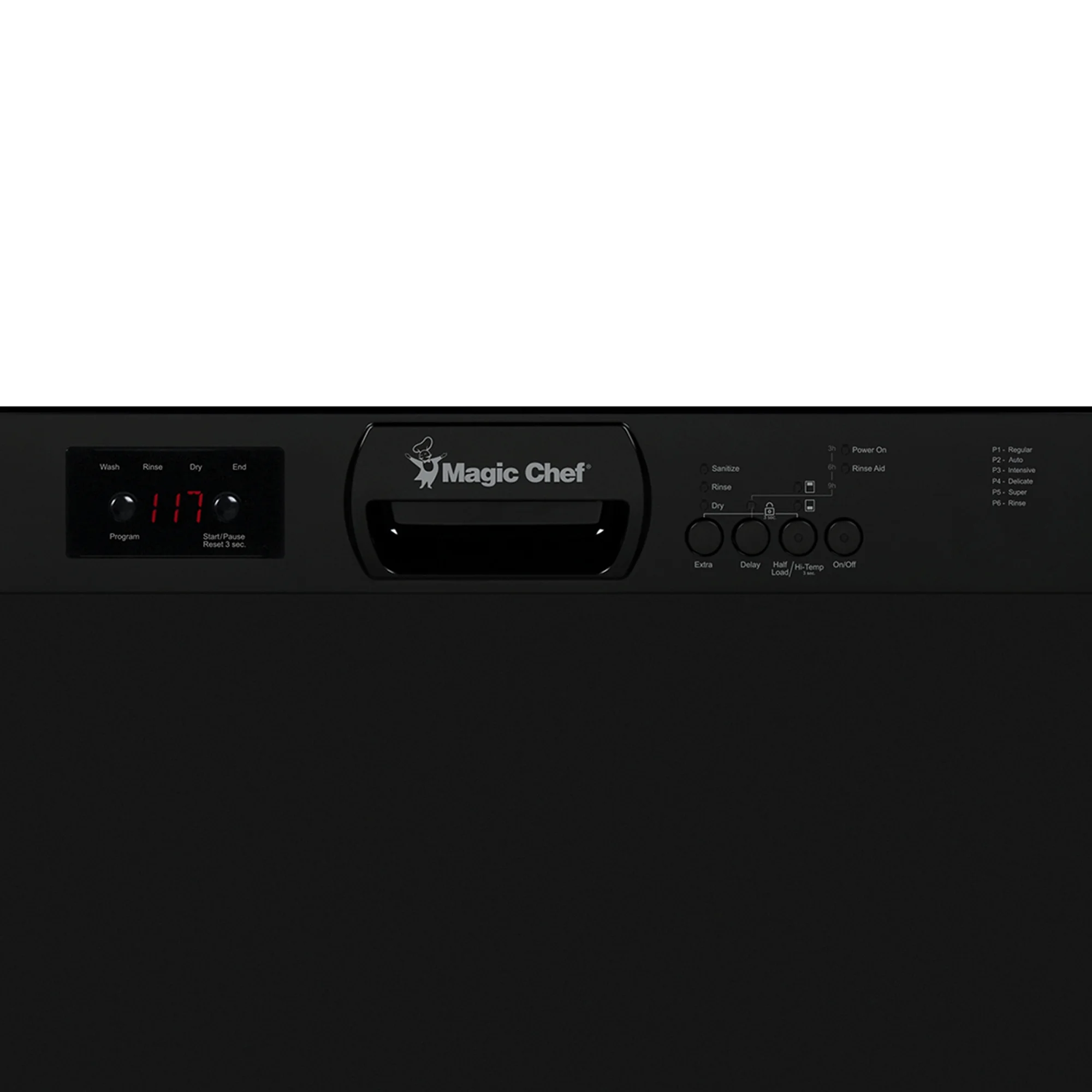 Magic Chef 24 in. Black Front Control Built-in Stainless Steel Tall Tub Dishwasher in Black