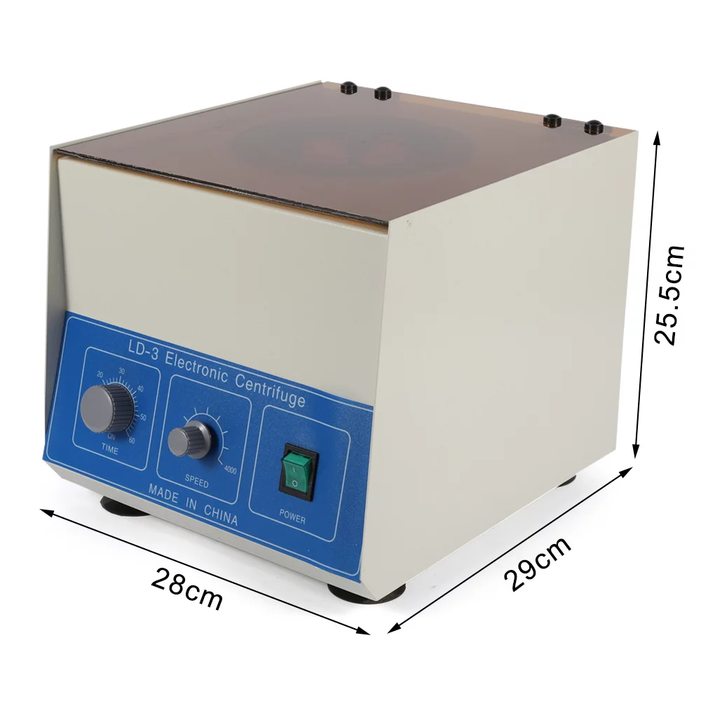 Aiqidi Electric Lab Benchtop Centrifuge, 6*50ml LD-3 Low-Speed 4000rpm Centrifuge Machine w/Timer 0-60min and Speed Control