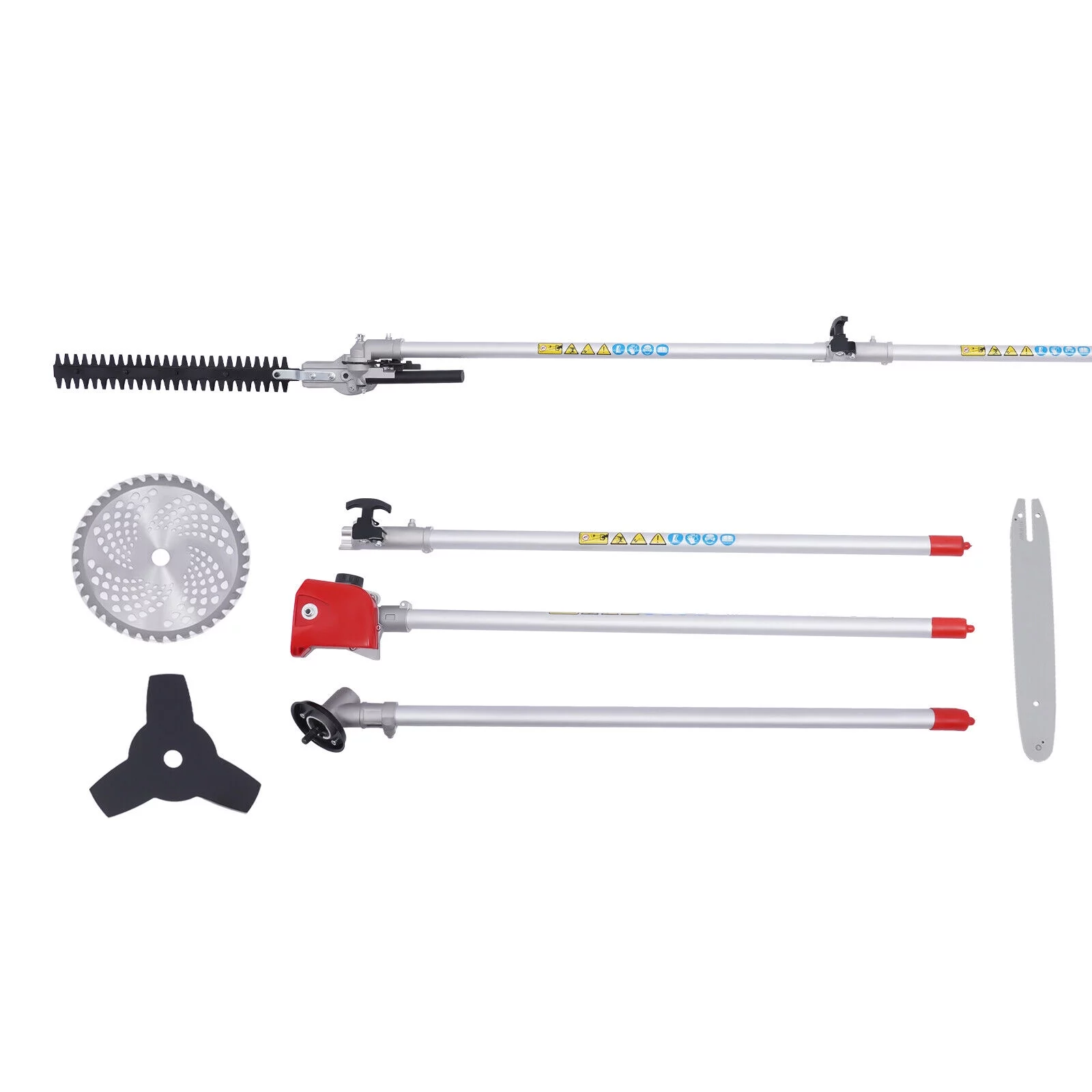 4in1 51.7CC Gas Pole Saw Brush Cutter Gas Hedge Trimmer CG520,2-Stroke