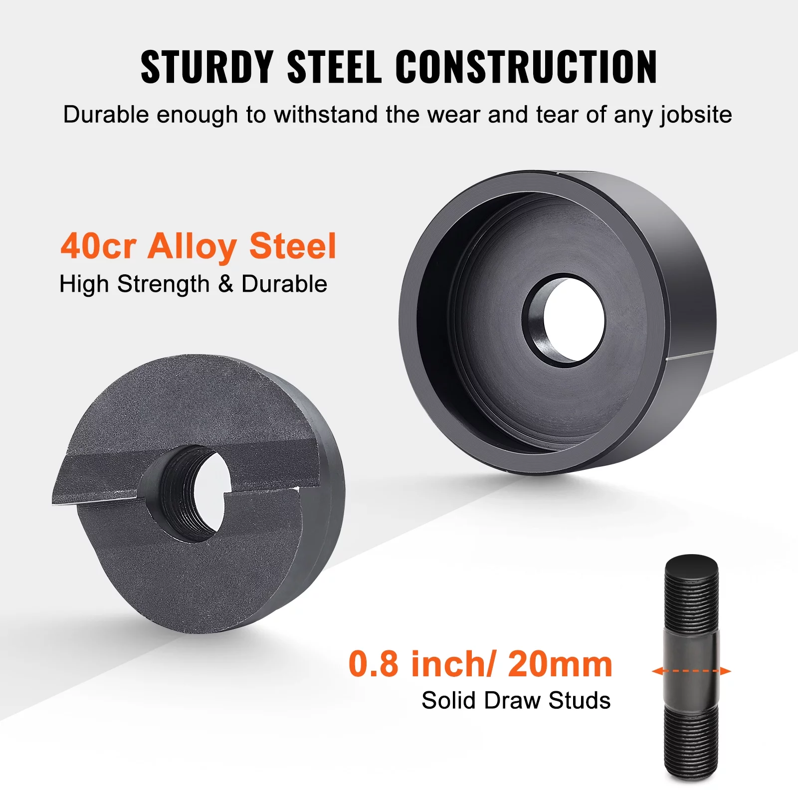 SKYSHALO Hydraulic Knockout Punch Driver Kit Hole Tool 4 Die 1/2