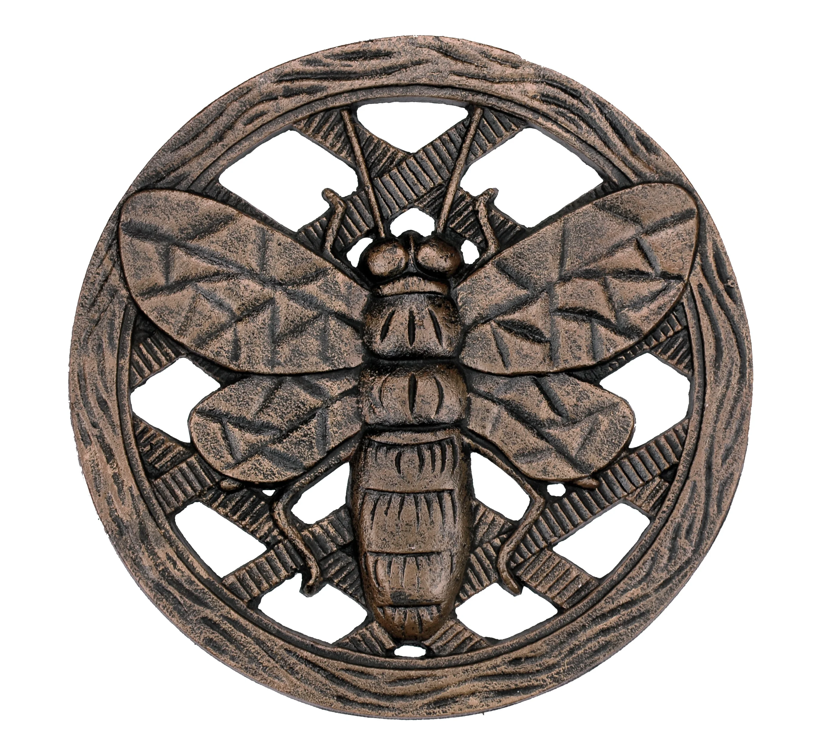 Antique Bronze Metal Stepping Stone Bee - Cast Aluminum