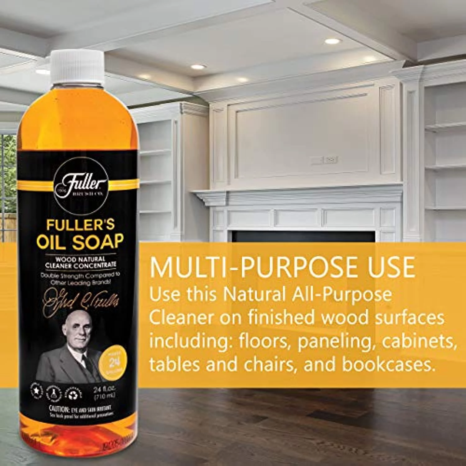 Fuller’S Oil Soap Wood Natural Cleaner – Double Strength – Makes 24 Gallons Wood & Multipurpose Natural Cleaner For Home & Commercial Use