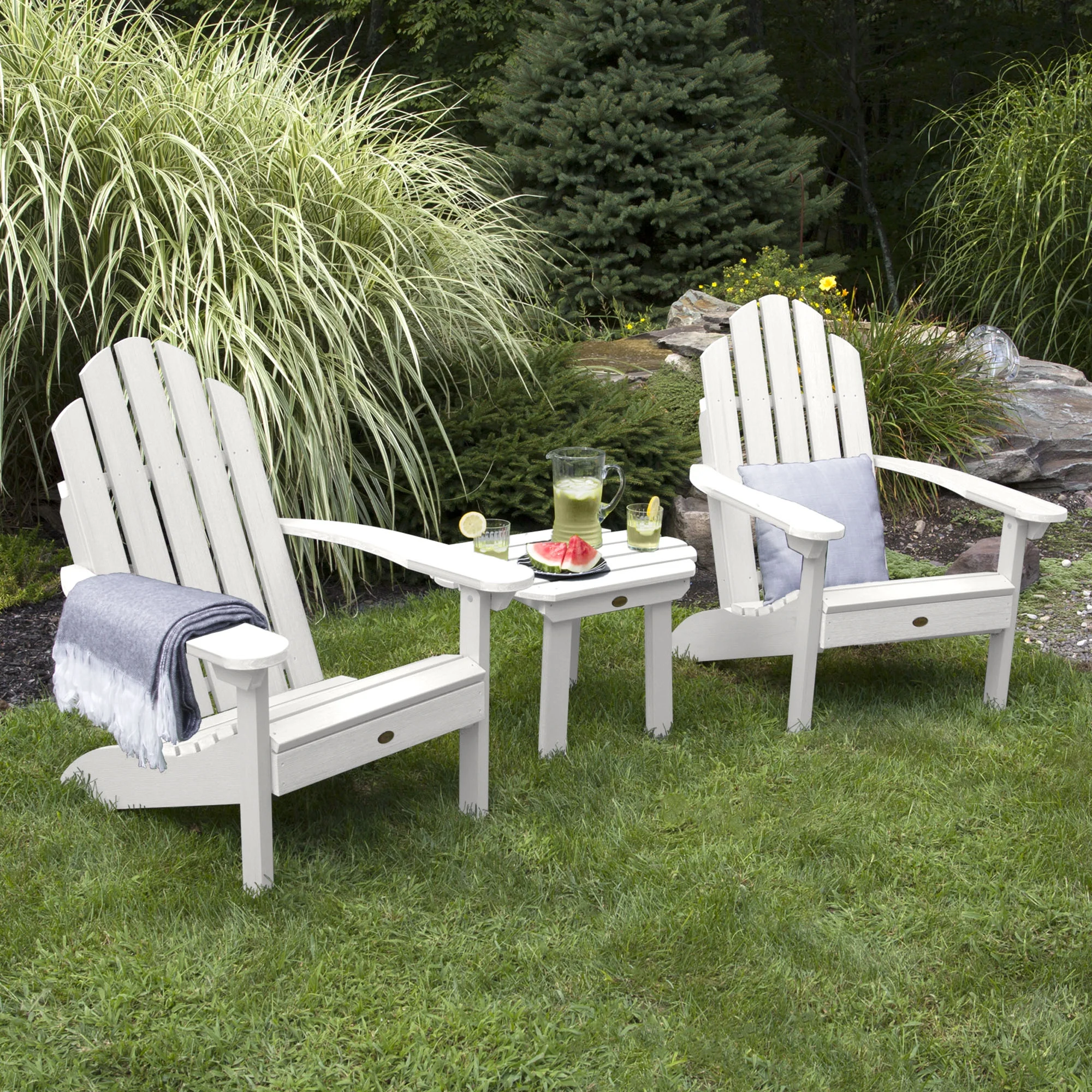 Highwood 3pc Classic Westport Adirondack Set with 1 Classic Westport Side Table