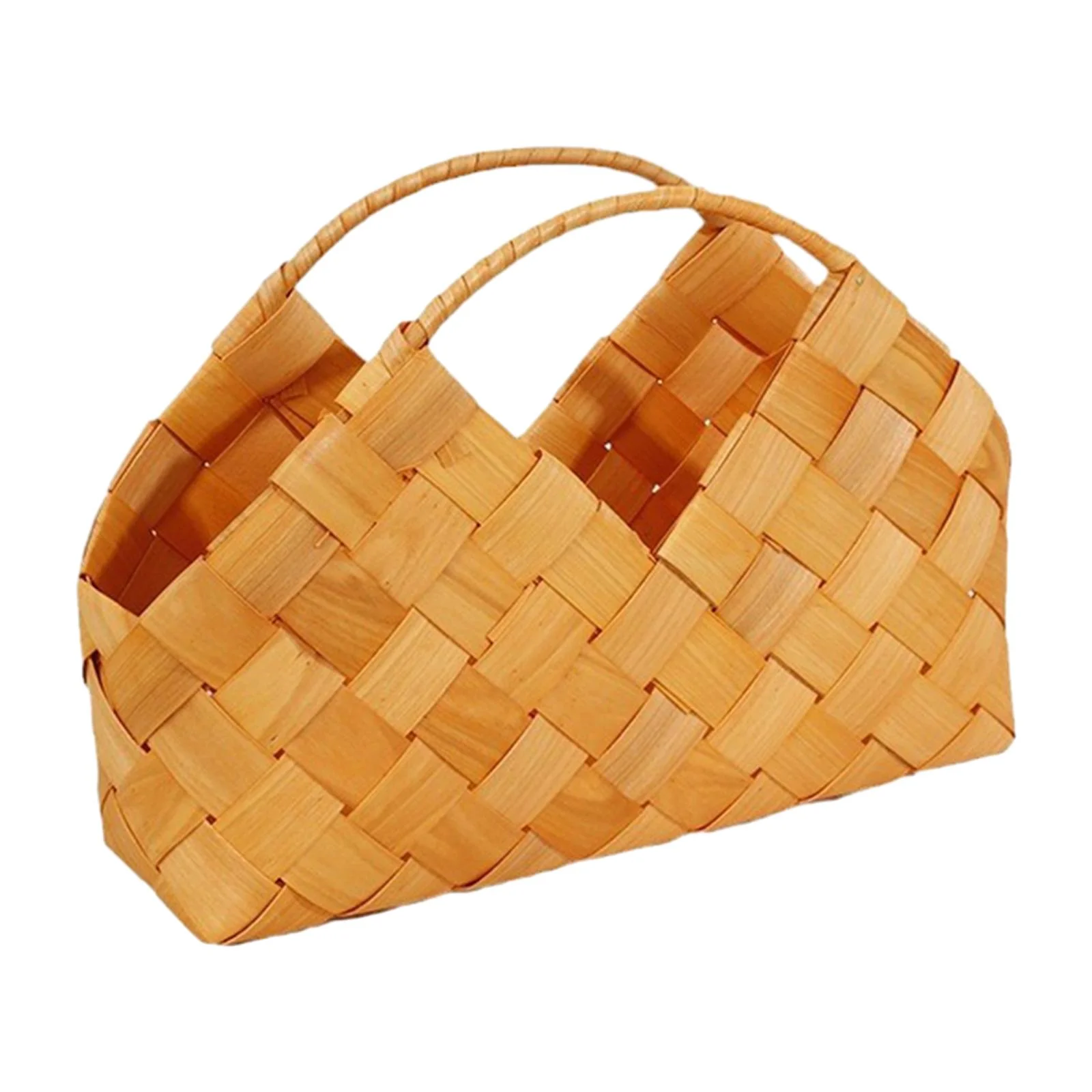 kowaku Bag Wedding Flower Girl Basket Handbag Wall Decor Box Tote Bag with Handle Carry Basket Hand Woven Flower Basket
