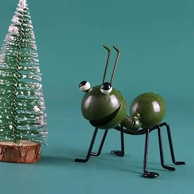 Morttic 4Pcs Metal Shaking Head Ant Decor , Colorful Metal Insect Ant Art Decor, Home Garden Outdoor Yard Lawn Decoration
