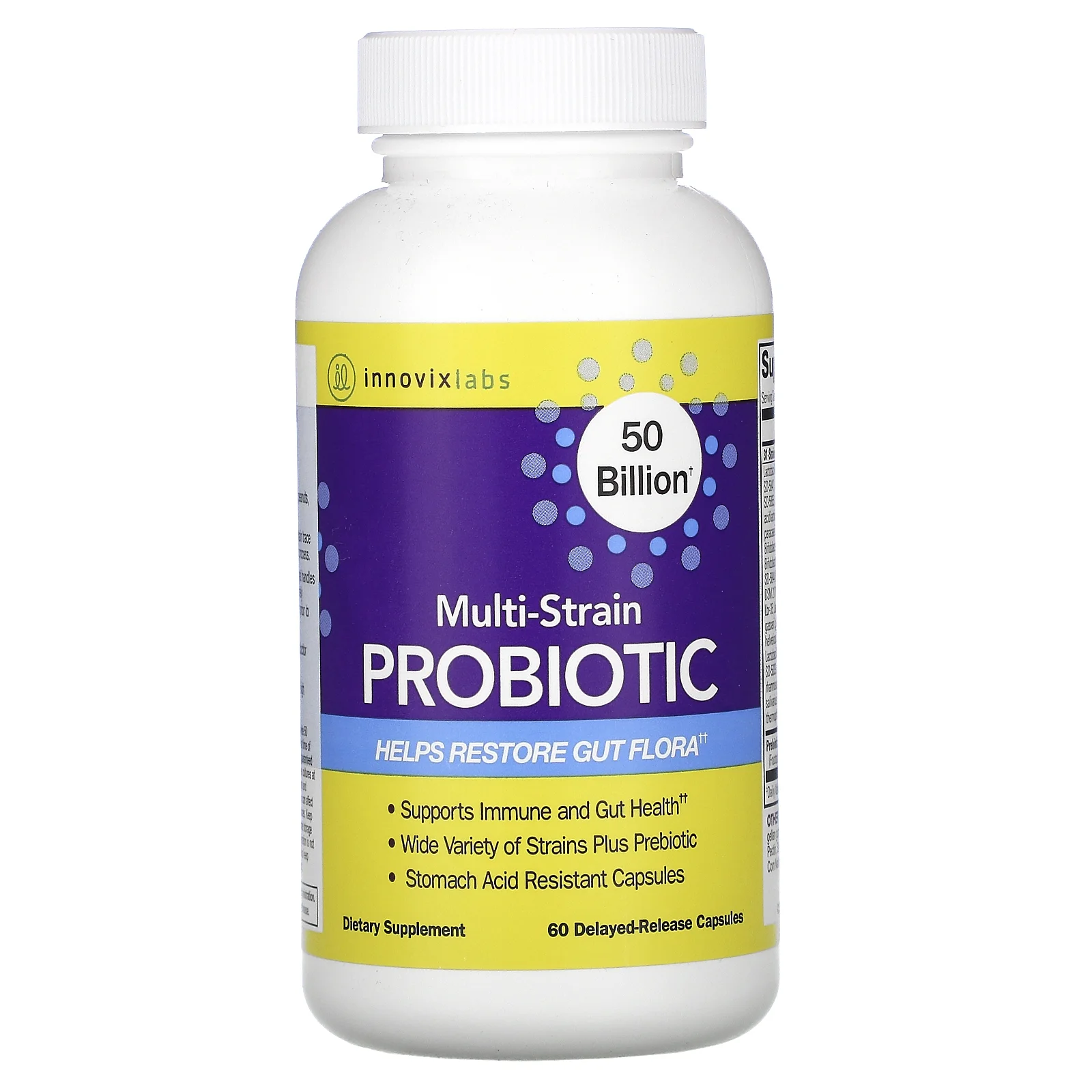 InnovixLabs Multi-Strain Probiotic, 50 Billion, 60 Capsules