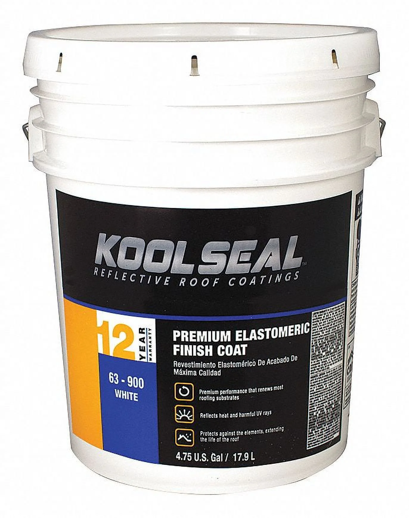 Kool Seal KS0063900-20 Elastomeric Roof Coating, 4.75 gal, Pail, White