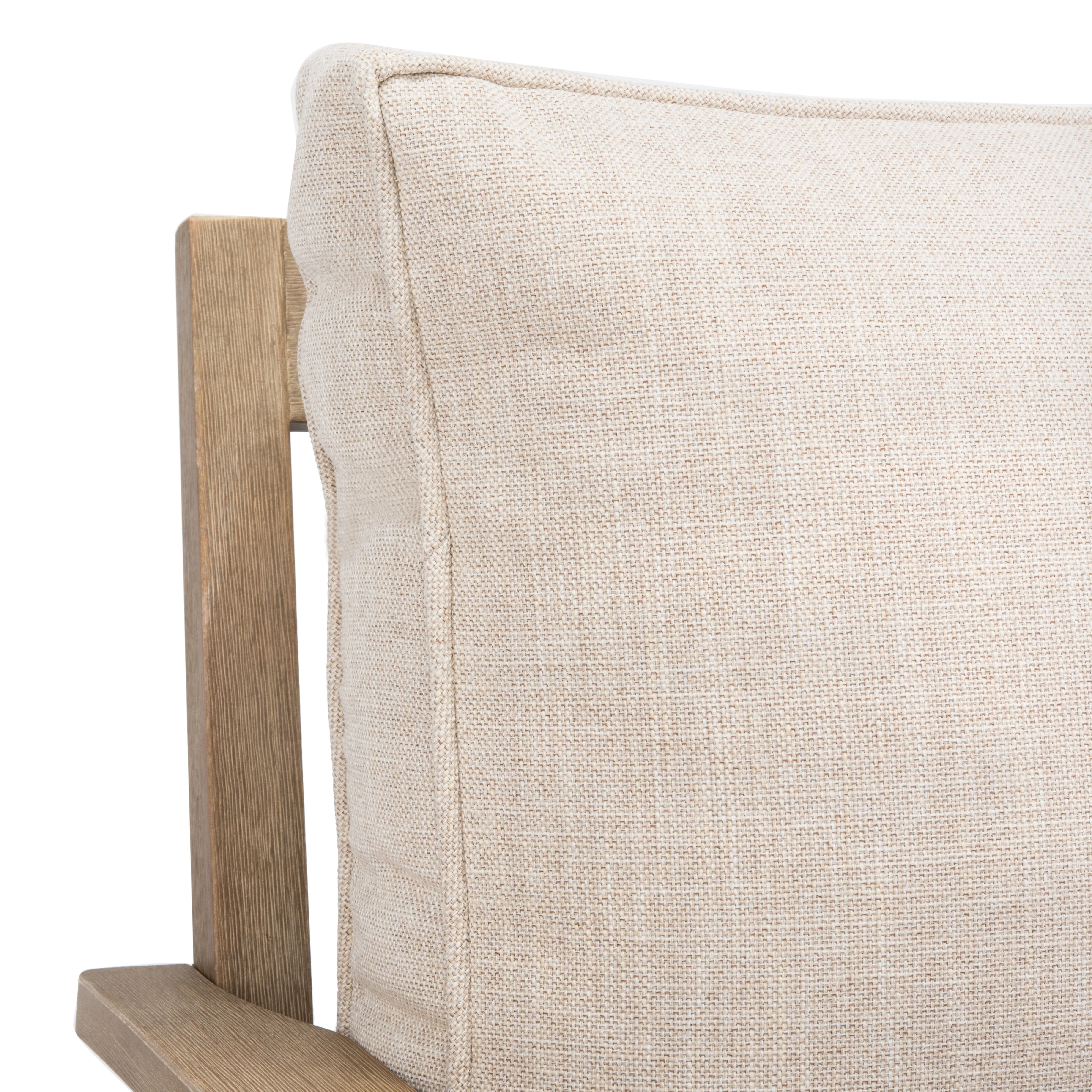 SAFAVIEH Couture Martinique Coastal Eucalyptus Wood Solid Armchair, Natural/Beige