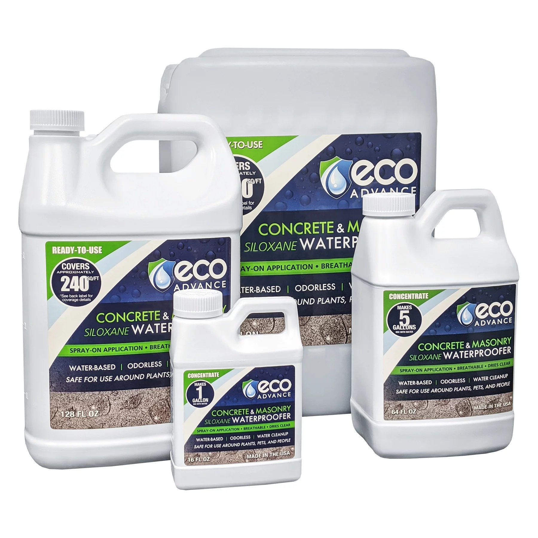 Eco Advance Concrete/Masonry Siloxane Waterproofer, Liquid Concentrate, 16 oz
