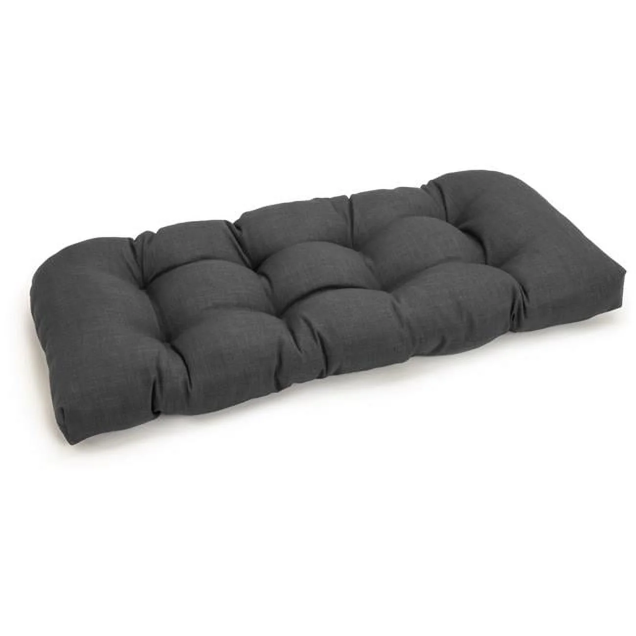 Blazing Needles  42 x 19 in. U-Shaped Solid Spun Polyester Tufted Settee & Bench Cushion, Cool Gray
