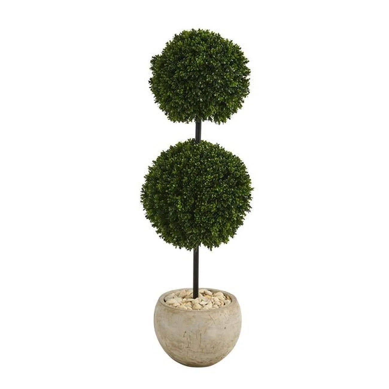 Nearly Natural Boxwood Double Ball Topiary 45