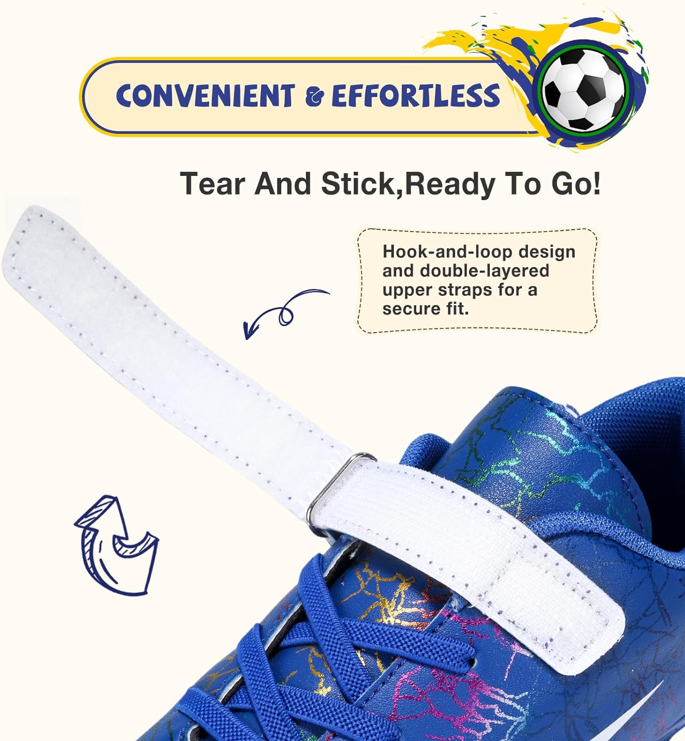 Kids Soccer Cleats Boys Soccer Shoes Outdoor Firm Ground Youth Football Cleats