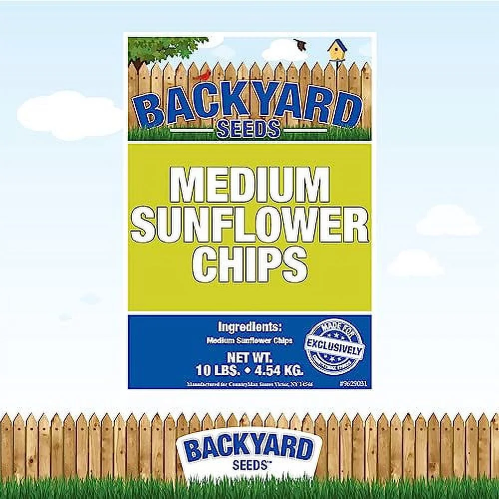 Backyard Seeds Medium Shelled Sunflower Chips and Pieces for Wild Birds 10 Pounds