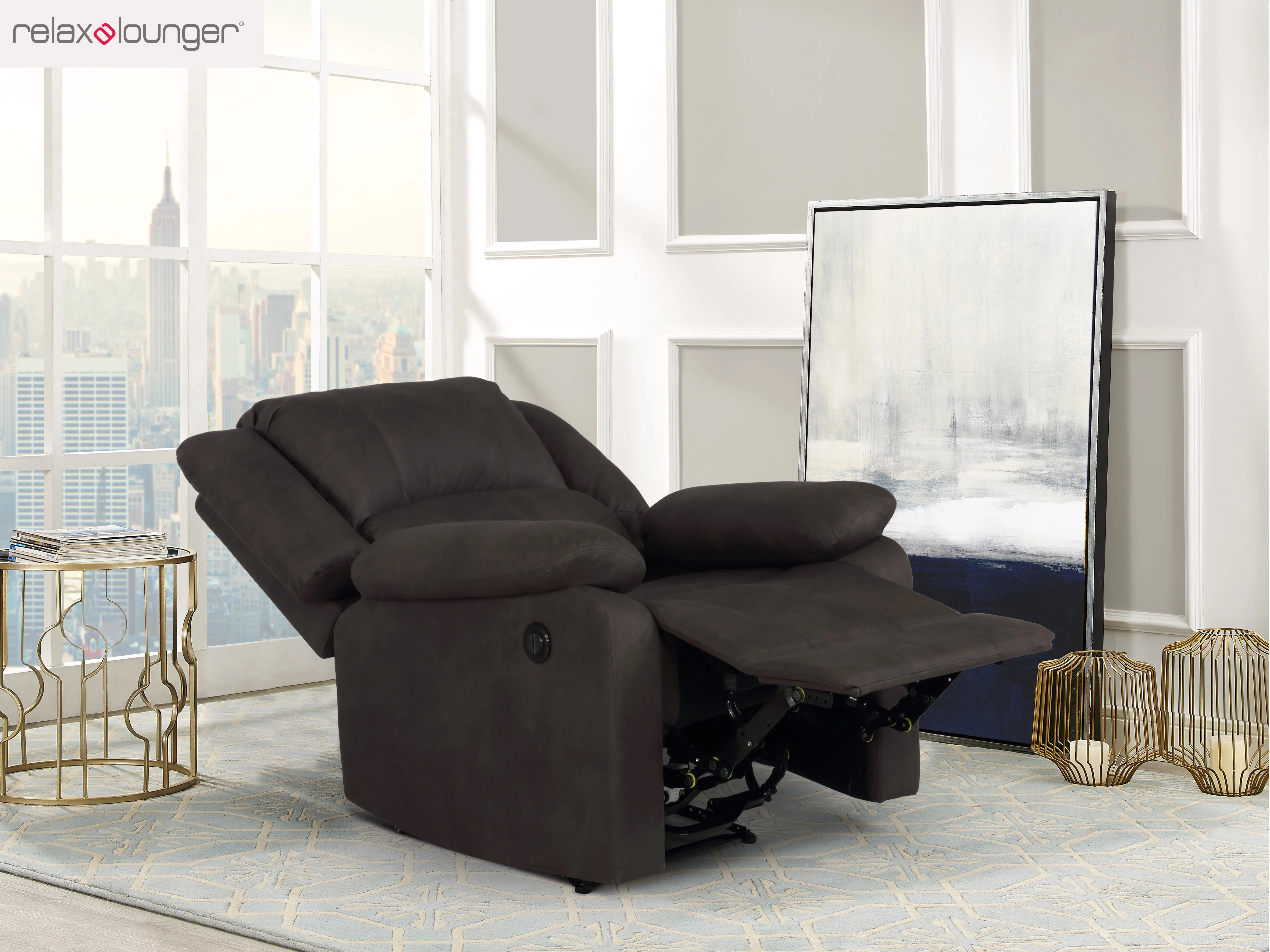 Relax-A-Lounger Paxton Power Recliner by Relax-A-Lounger, Java Brown Fabric