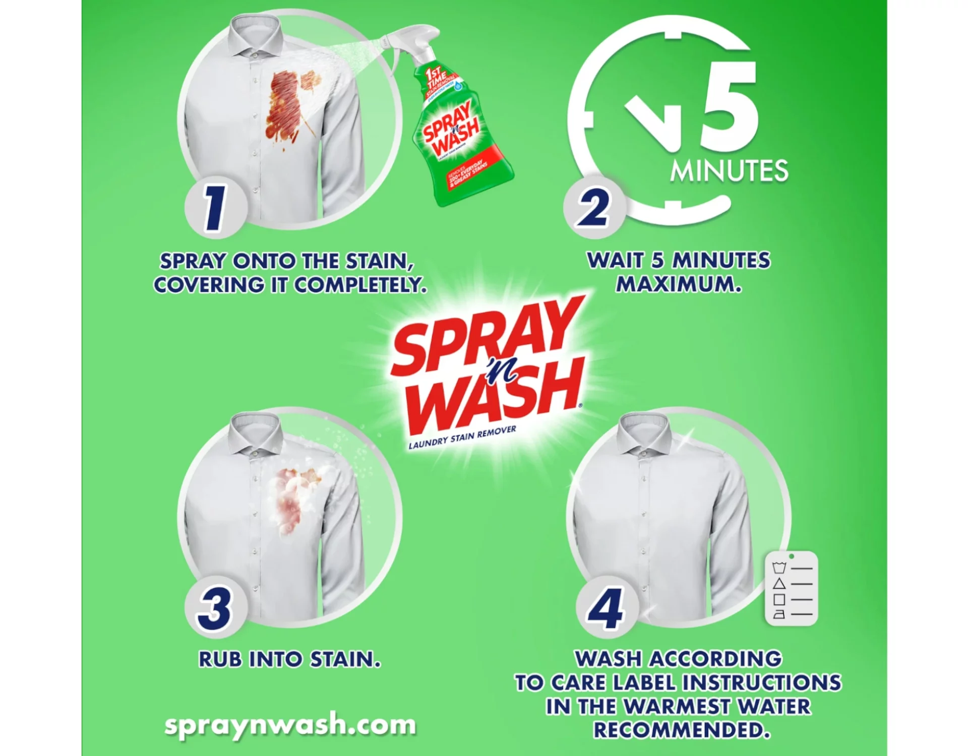 New Spray'n Wash Stain Remover, 22-oz. Trigger Spray Bottle , Each