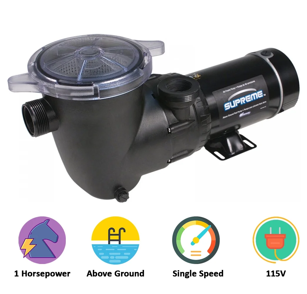 Waterway Supreme 1 HP Single Speed Vertical Above Ground Swimming Pool Pump