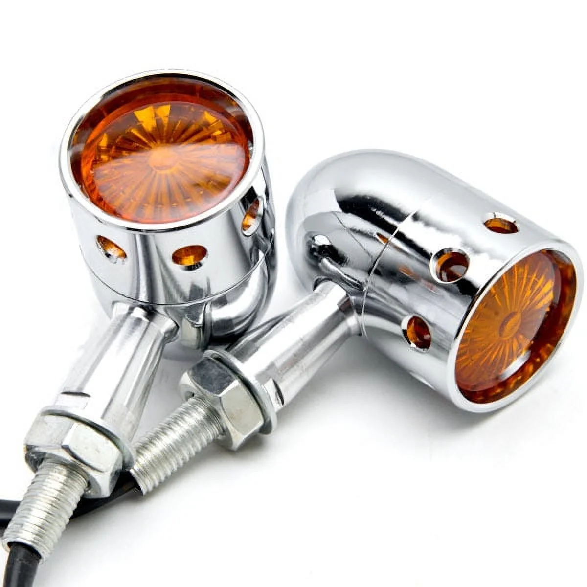 Krator 2pcs Chrome Motorcycle Turn Signals Blinker Lights Compatible with Suzuki Savage LS 650