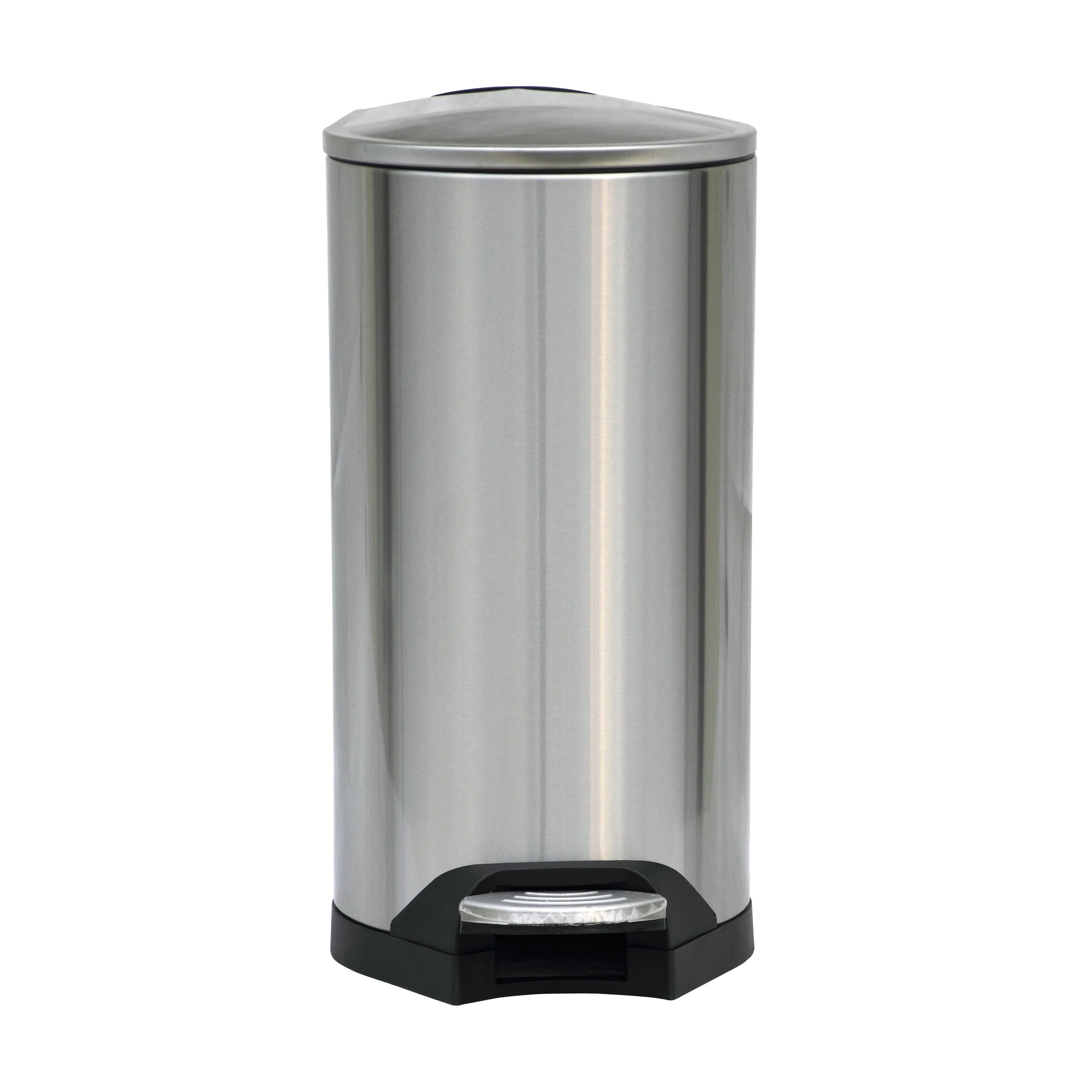 8 Gallon / 30 Liter Brushed Stainless Steel Silver Color Step on Trash Can