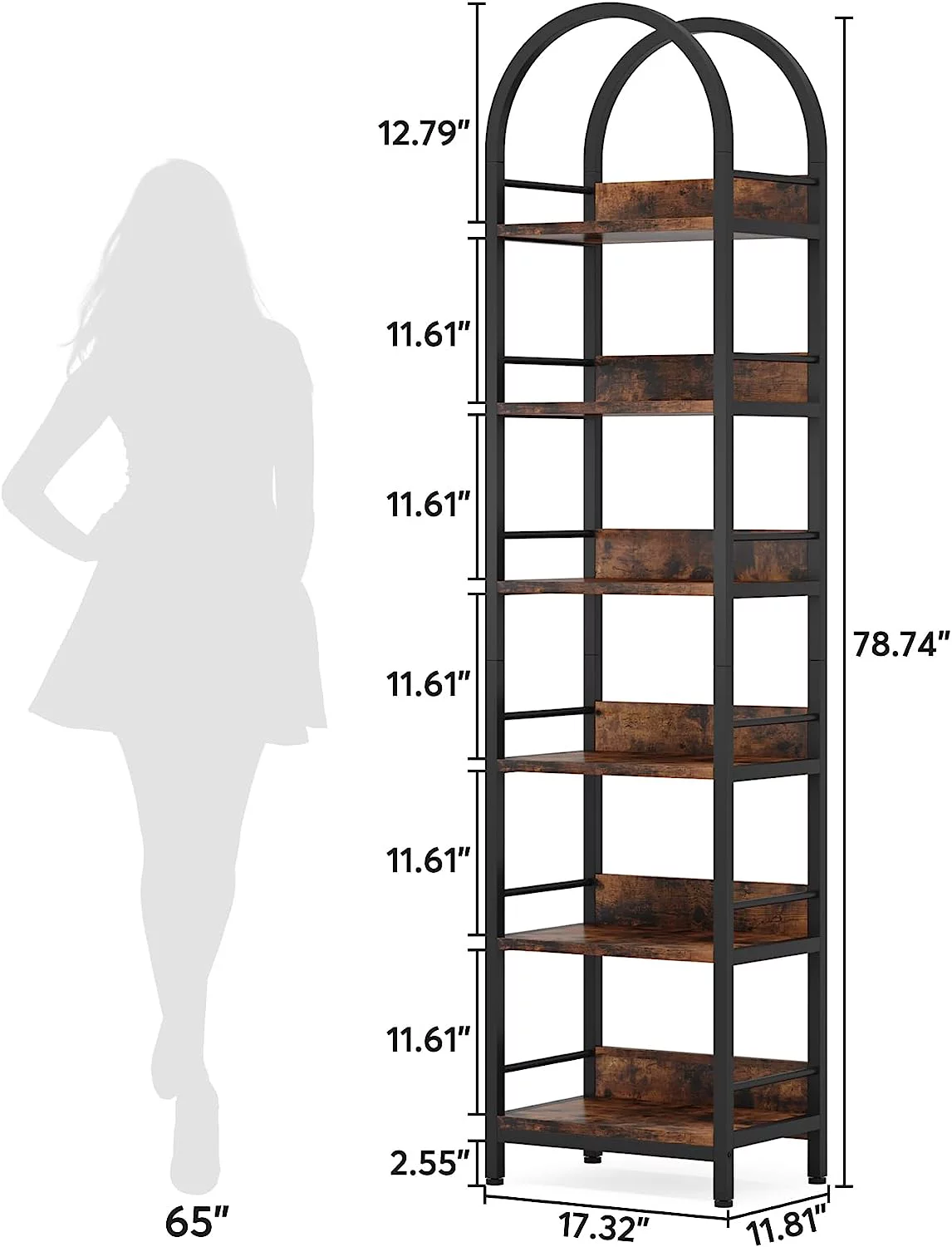 Tribesigns 6-Tier Open Bookshelf, 78.7