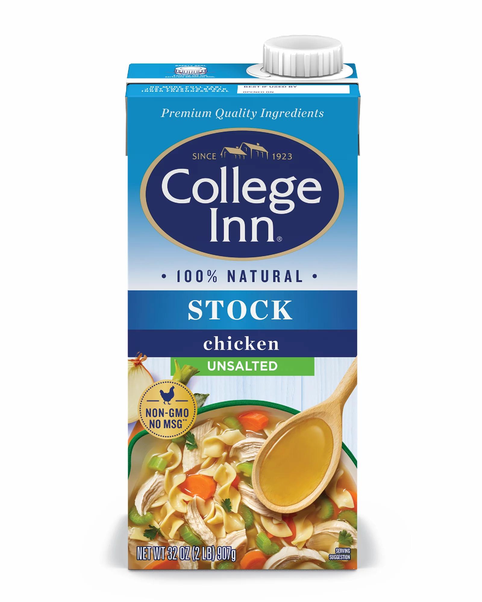 College Inn Unsalted Chicken Stock, 32 oz Carton