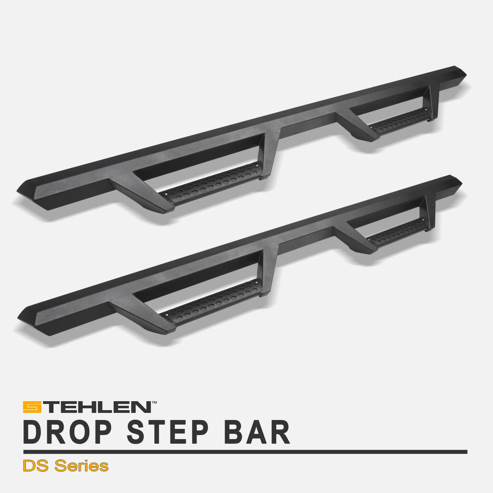 Stehlen 642167819011 Hoop Drop Step Side Nerf Bars Rail Running Boards v2 - Matte Black For Ford F150 2015-2022 / F250 F350 F450 F550 Superduty 2017-2022 Super ( Extended ) Cab