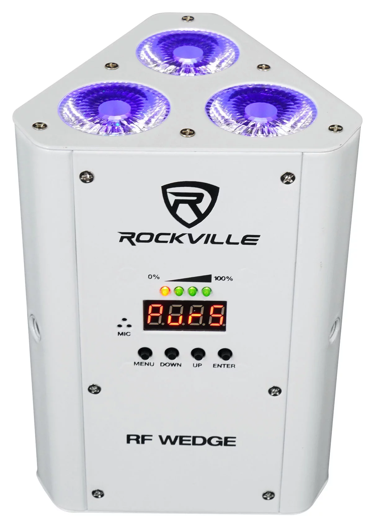 5 Rockville RF WEDGE WHITE RGBWA+UV Battery Wireless DMX DJ Up Lights+RF Remotes