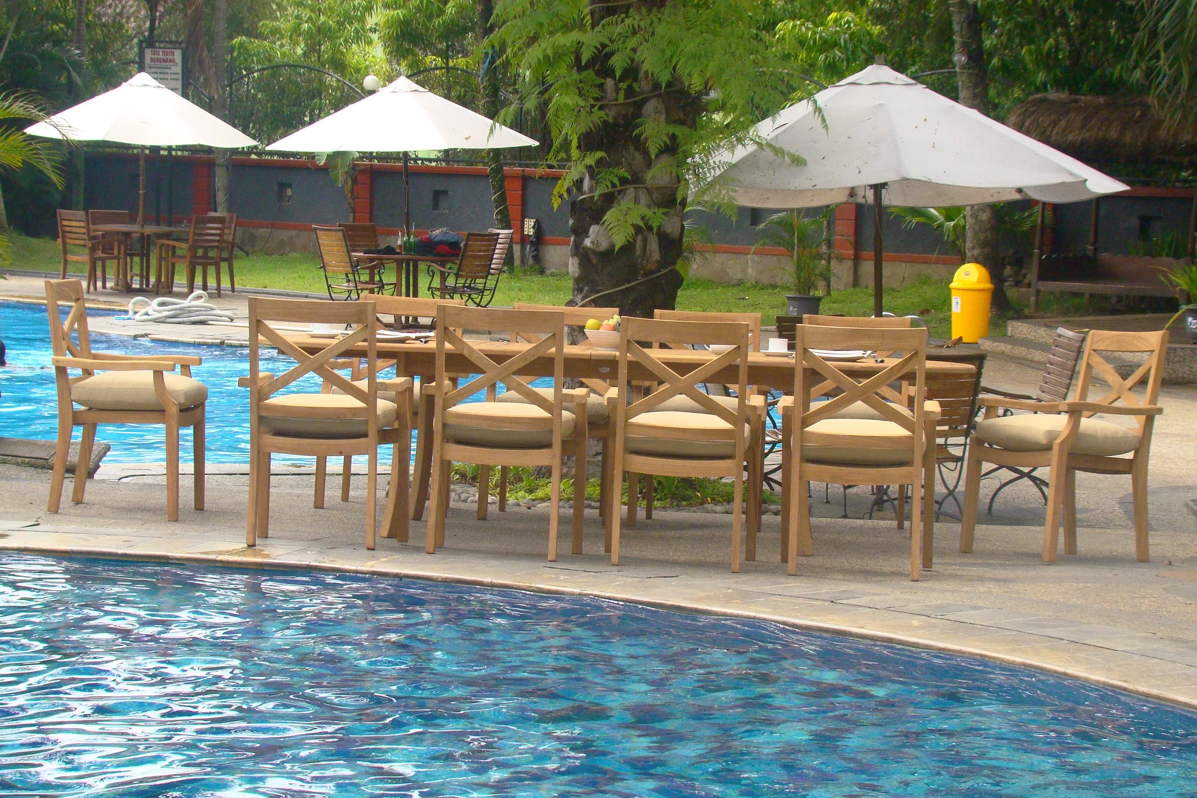 Teak Dining Set:10 Seater 11 Pc - Large 117