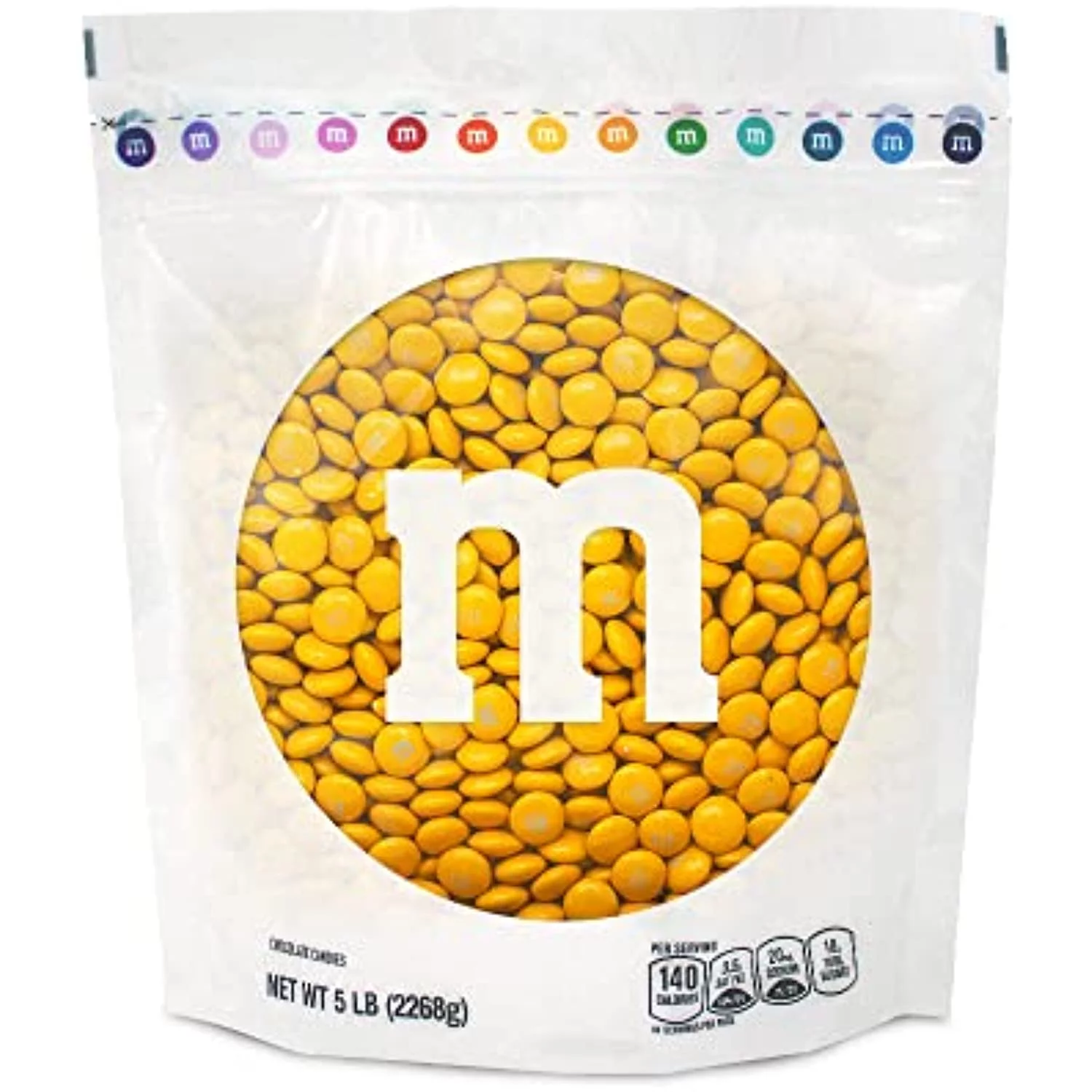 M&Ms Milk Chocolate Gold Candy - 5Lbs Of Bulk Candy In Resealable Pack For St Patricks Day, Mardi Gras, Candy Buffet, Birthday Parties, Graduation, Candy Bar, Or Sweet Stuff For Diy Party Favors