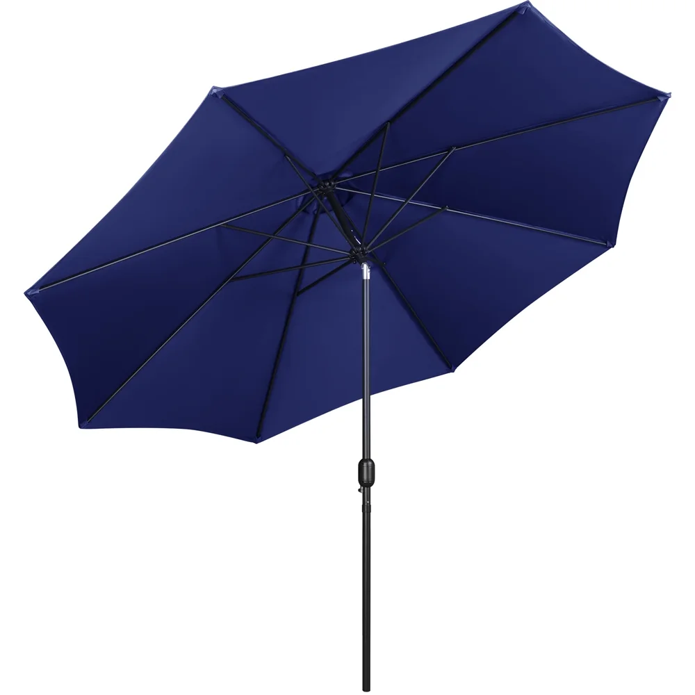 Topeakmart 11FT Patio Umbrella Market Umbrella w/ Push Button Tilt and Crank, 8 Ribs, Tan