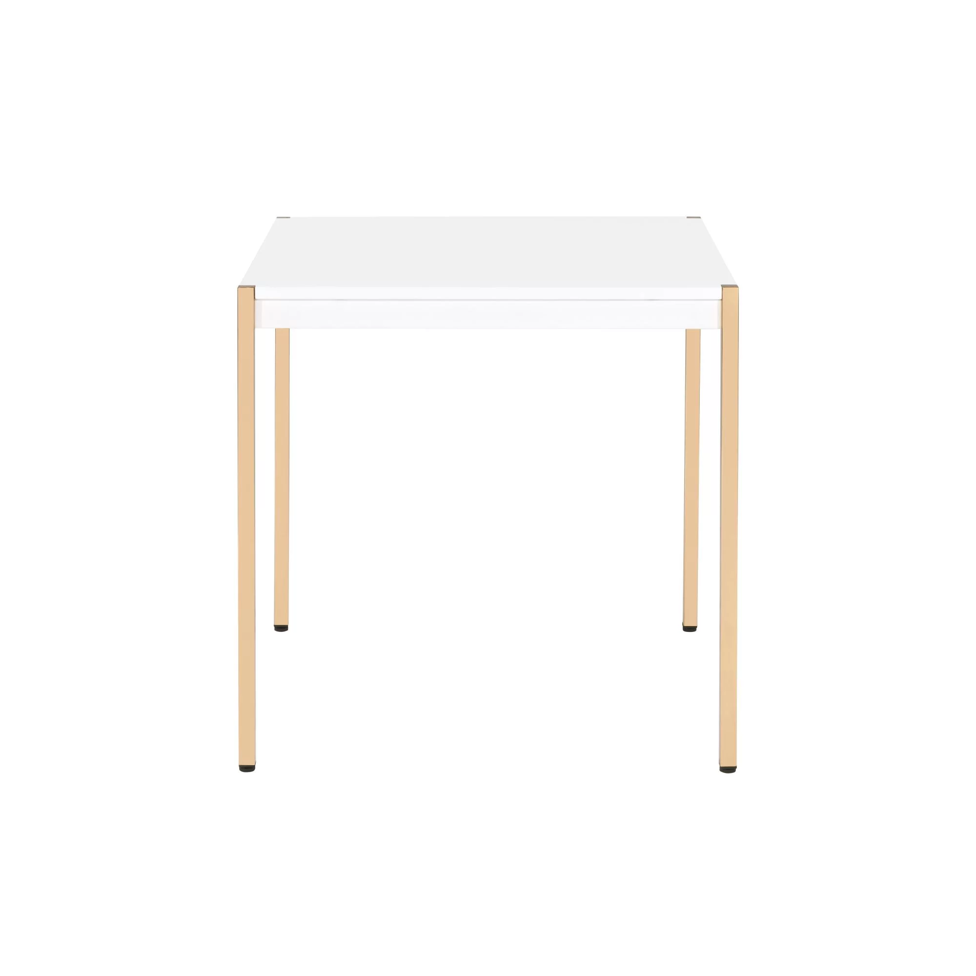 Miekor Furniture Otrac End Table in White & Gold Finish