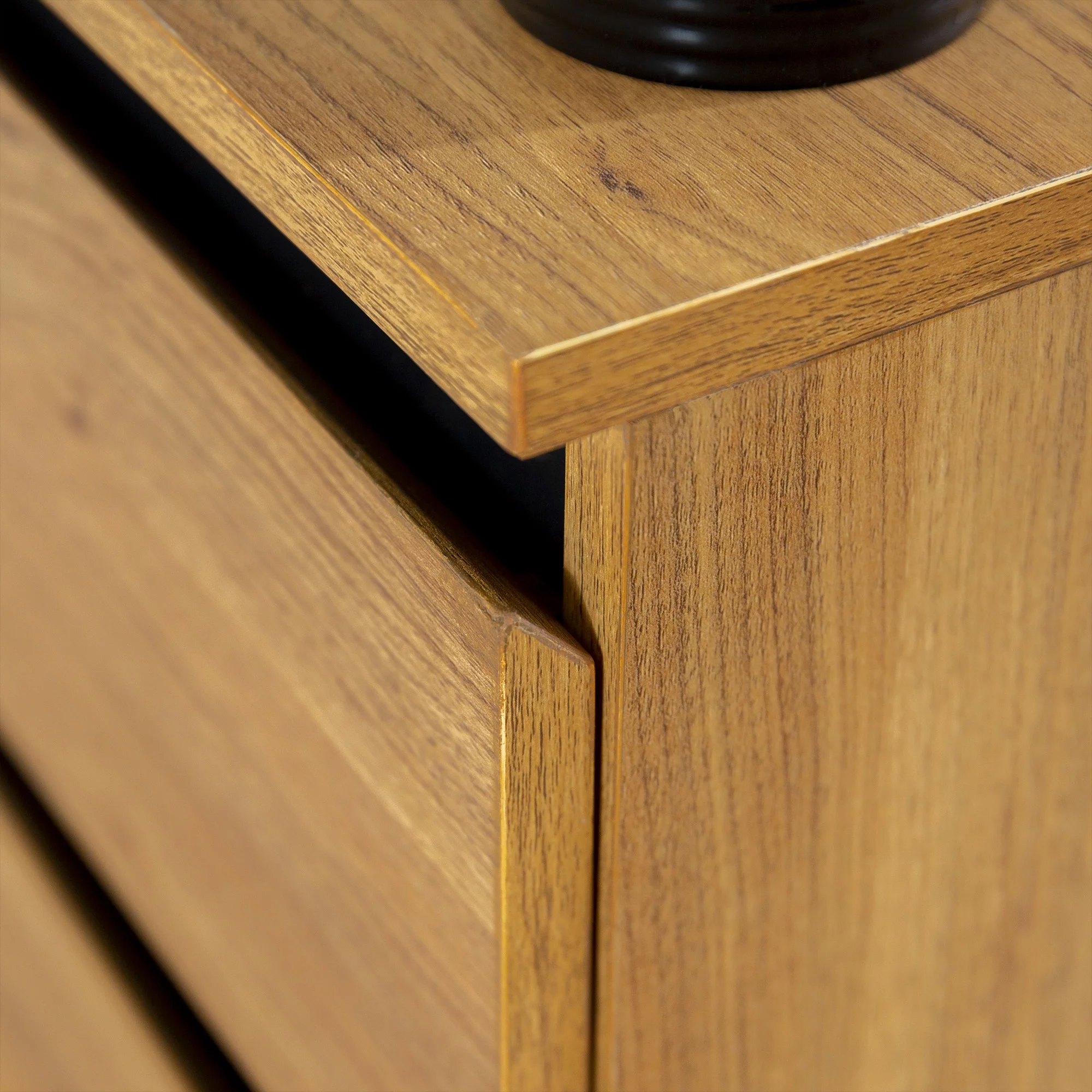 Walker Edison Industrial 2-Drawer Nightstand, Set of 2, English Oak