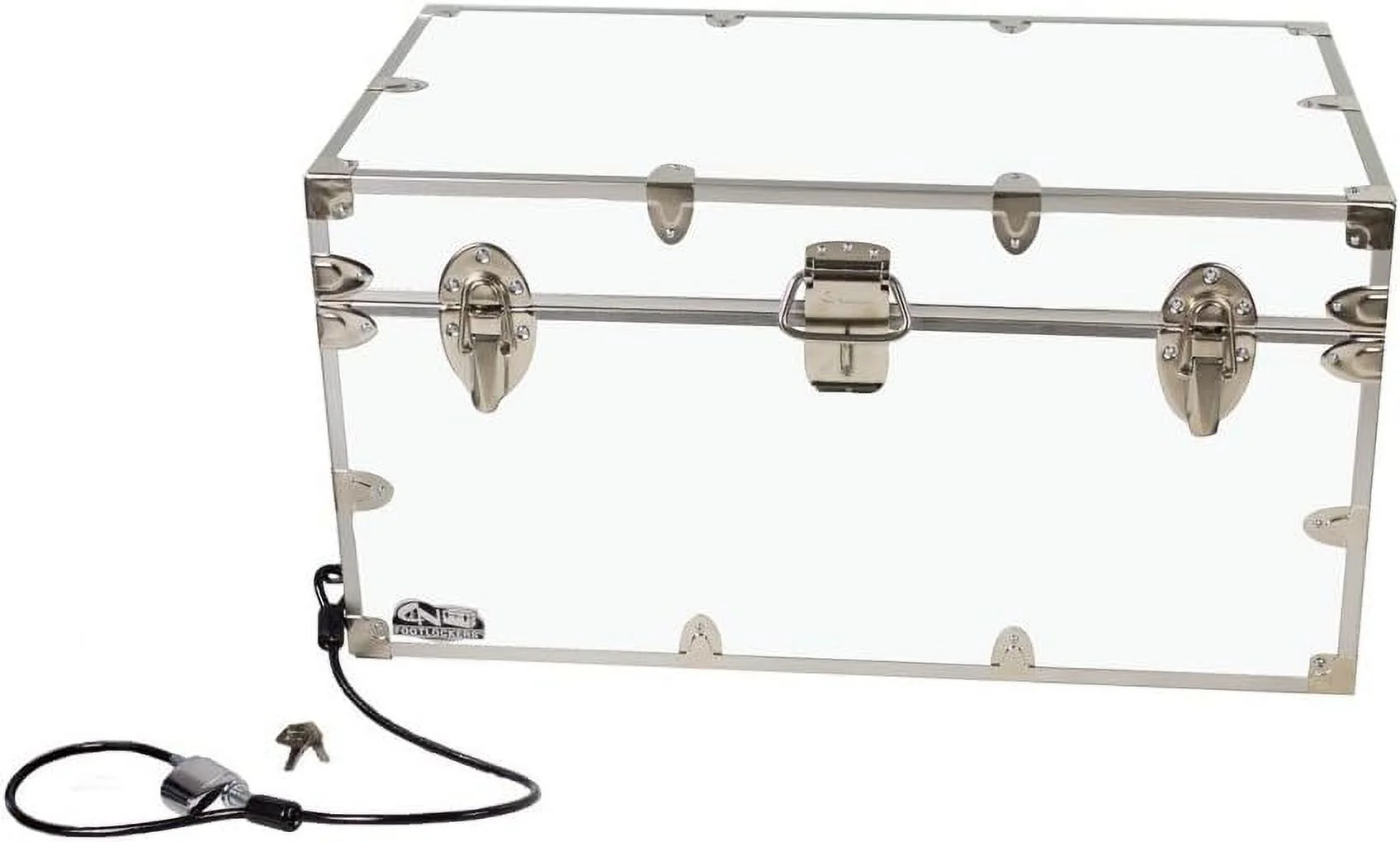 Large Udergrad Storage Truk W/Cable Lock  Made I The  STEEL Footlocker O  Durable Chest With Lid Stay  32 X 18 X 16.5 Iches