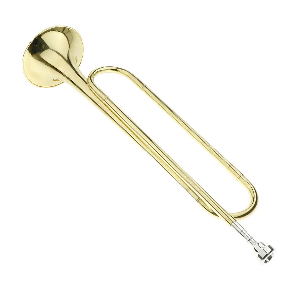 1 Set Brass B Key Students School Marching Bugle Mini Trumpet en With 7C Mouthpiece Gloves