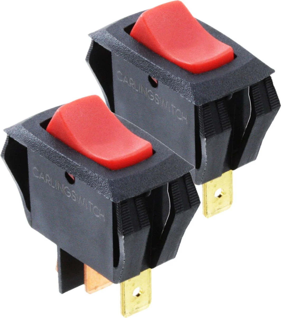 2X LRA911-RS-B/120N Lighted Rocker Switch,SPST,3 Connection