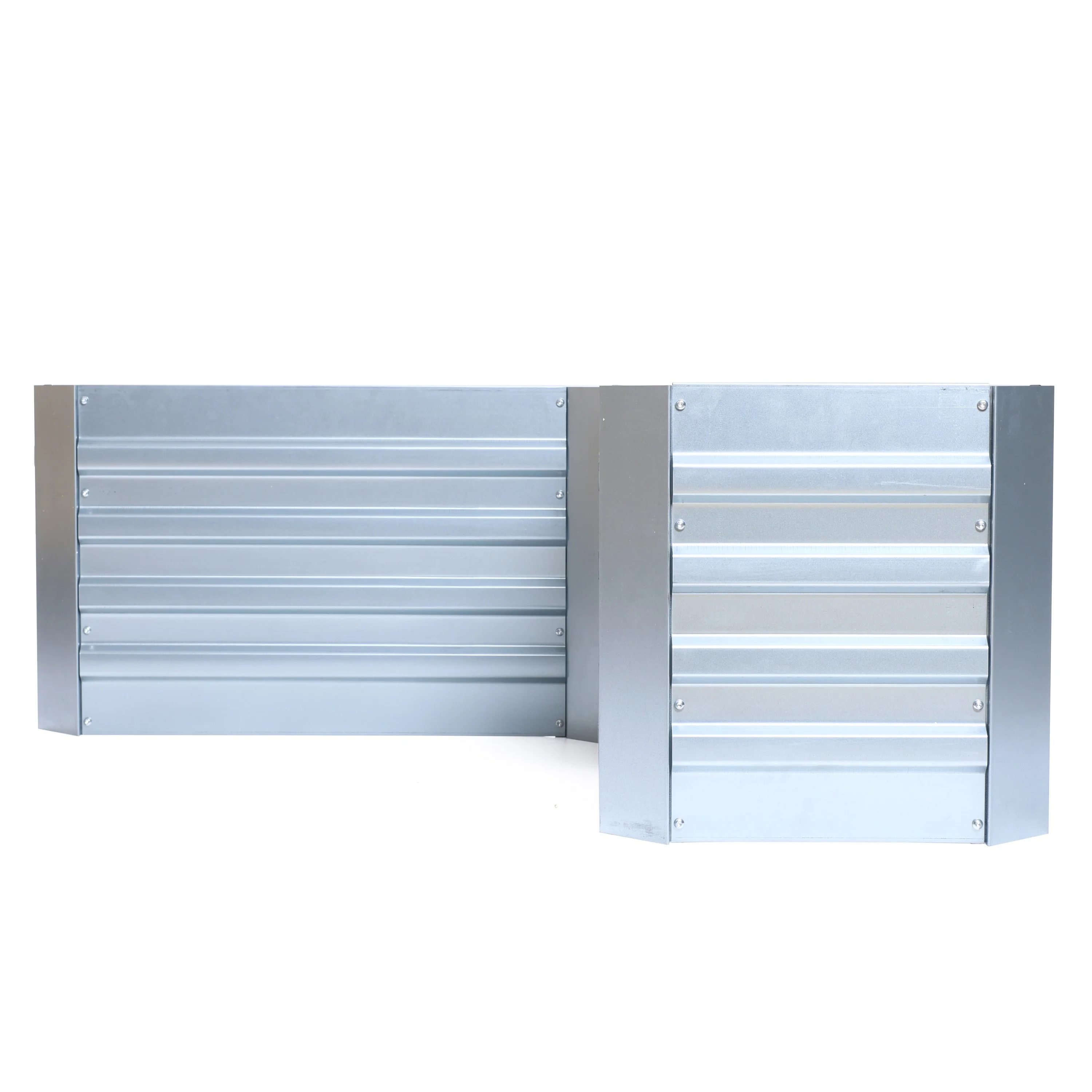 LuxenHome L-Shaped Galvanized Raised Garden Bed