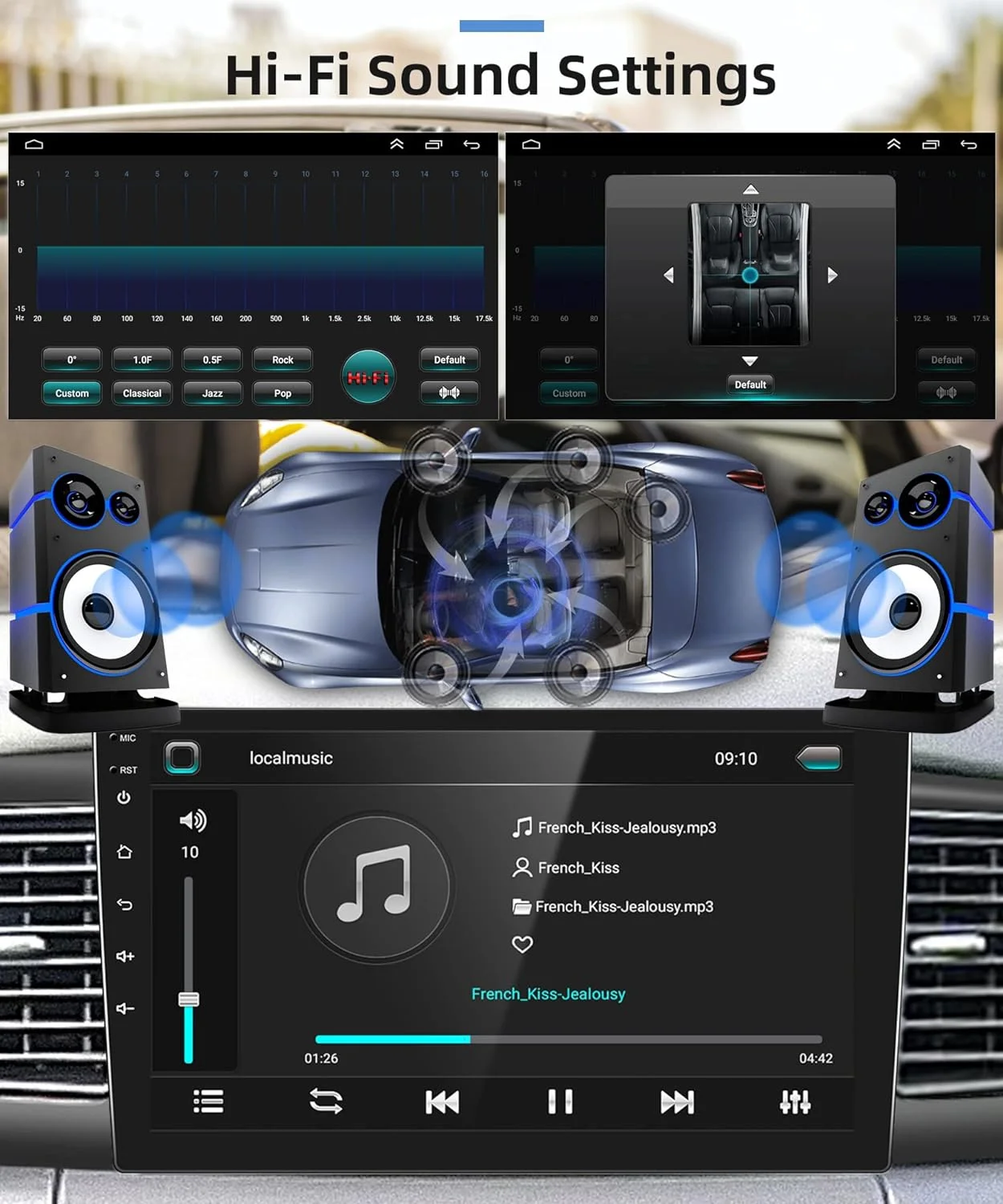 THONZER 1G+32G Android 9 Inch Car Stereo for Toyota Corolla ex 2007-2012 with Wireless Carplay, Rimoody Touch Screen Car Radio Bluetooth GPS WiFi FM Mirror Link RCA USB SWC + Backup Camera