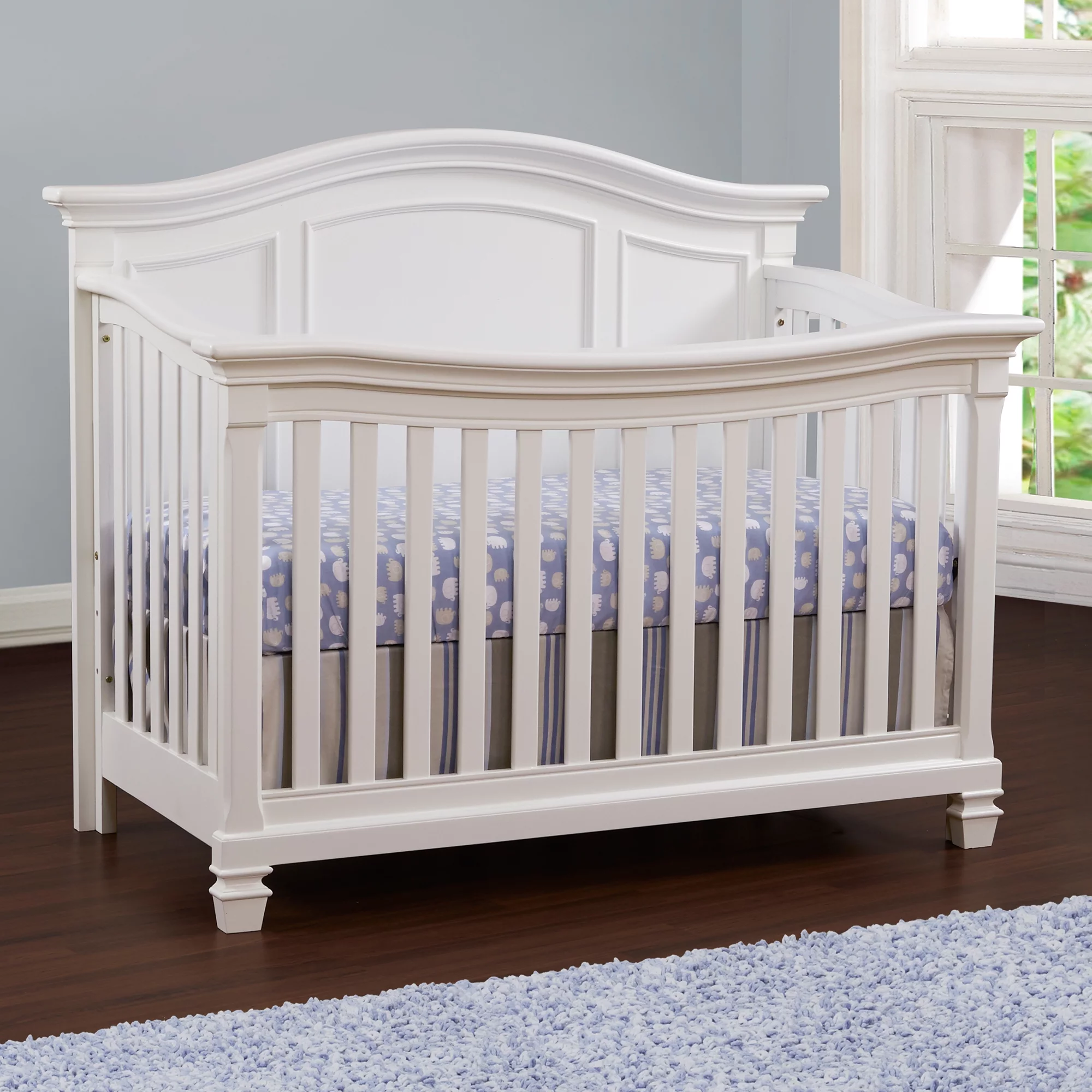 DeeHome Glendale 4-in-1 Convertible Crib Pure White