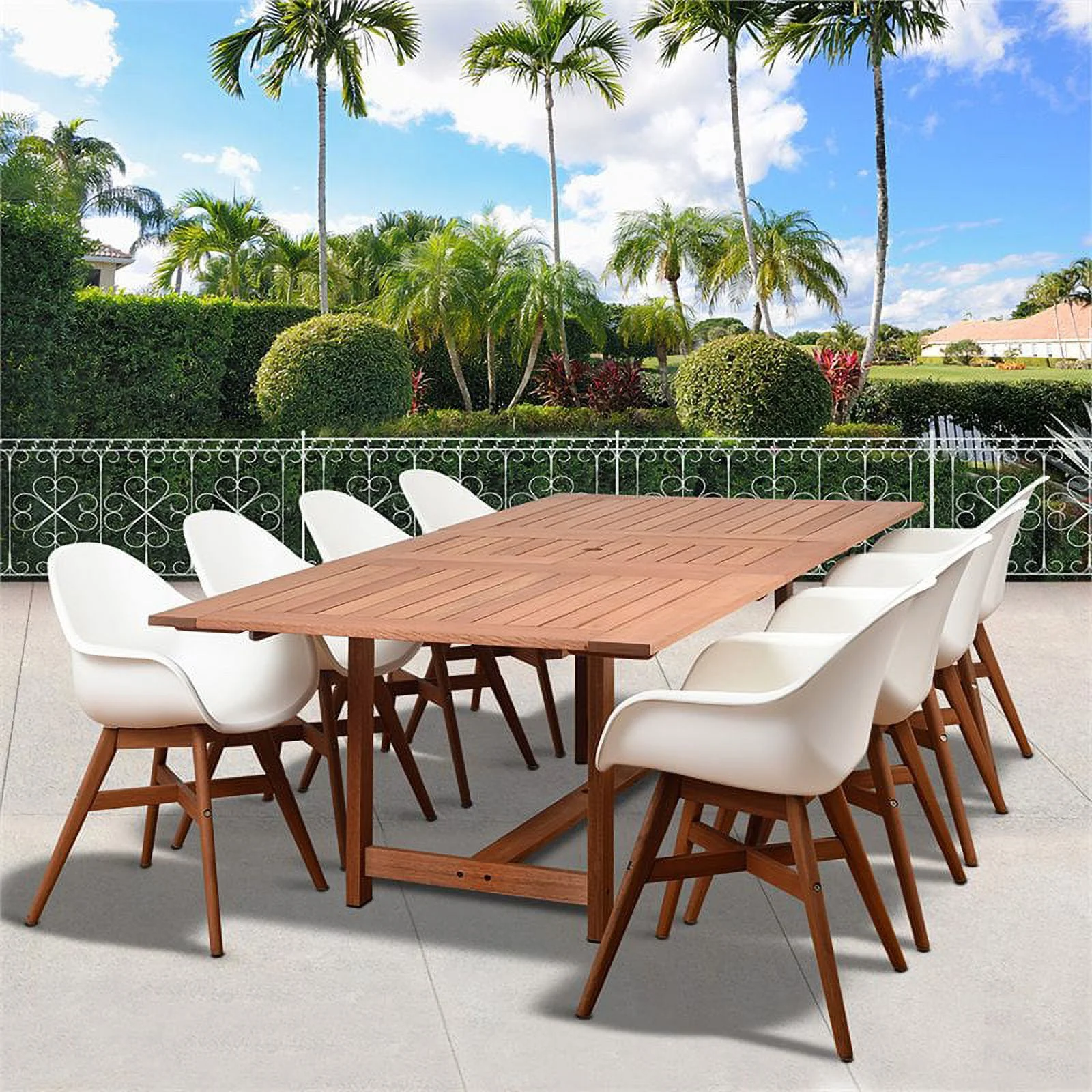International Home Amazonia Charlotte Deluxe 9 Piece Patio Dining Set